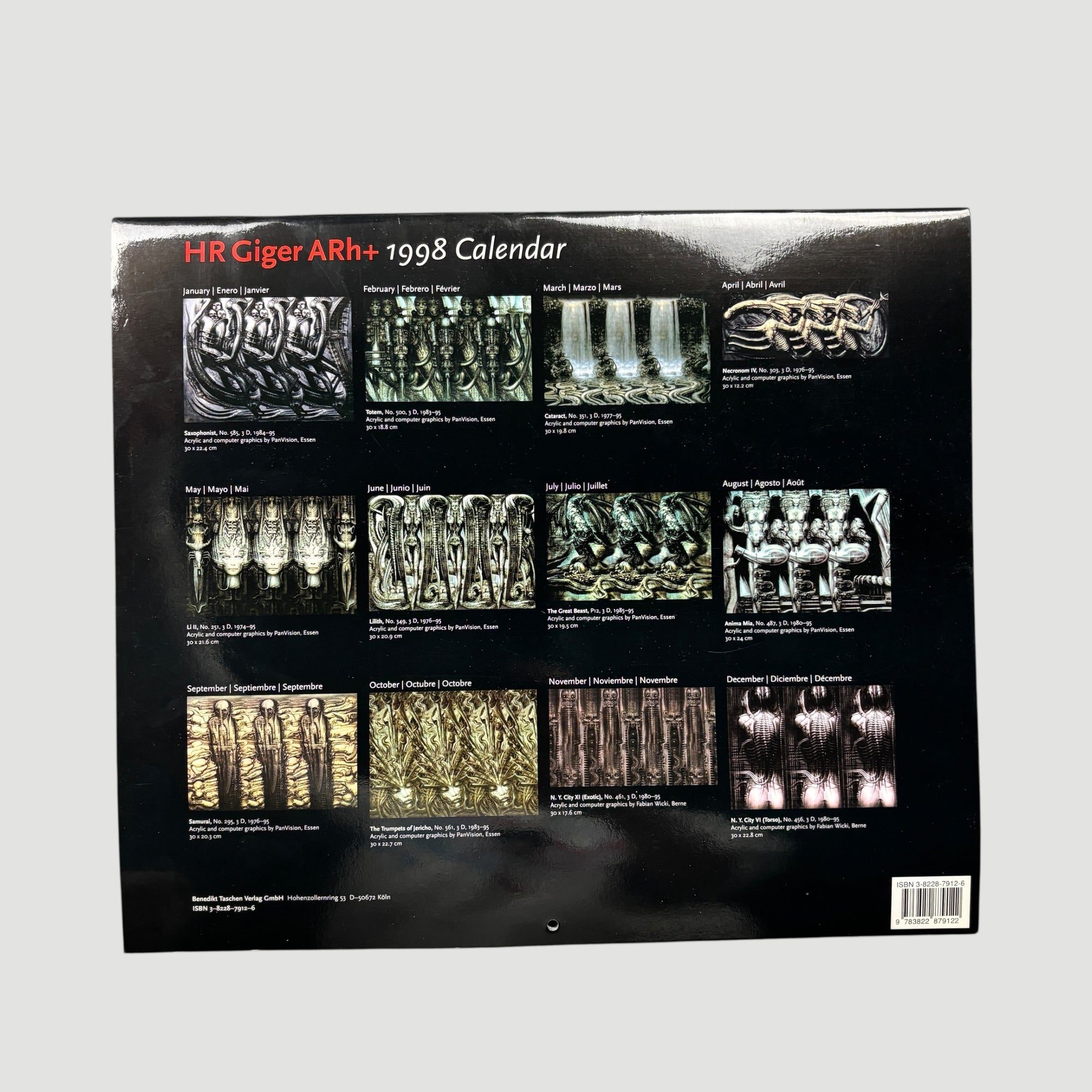 1998 HR Giger ARh+ 3D Calendar