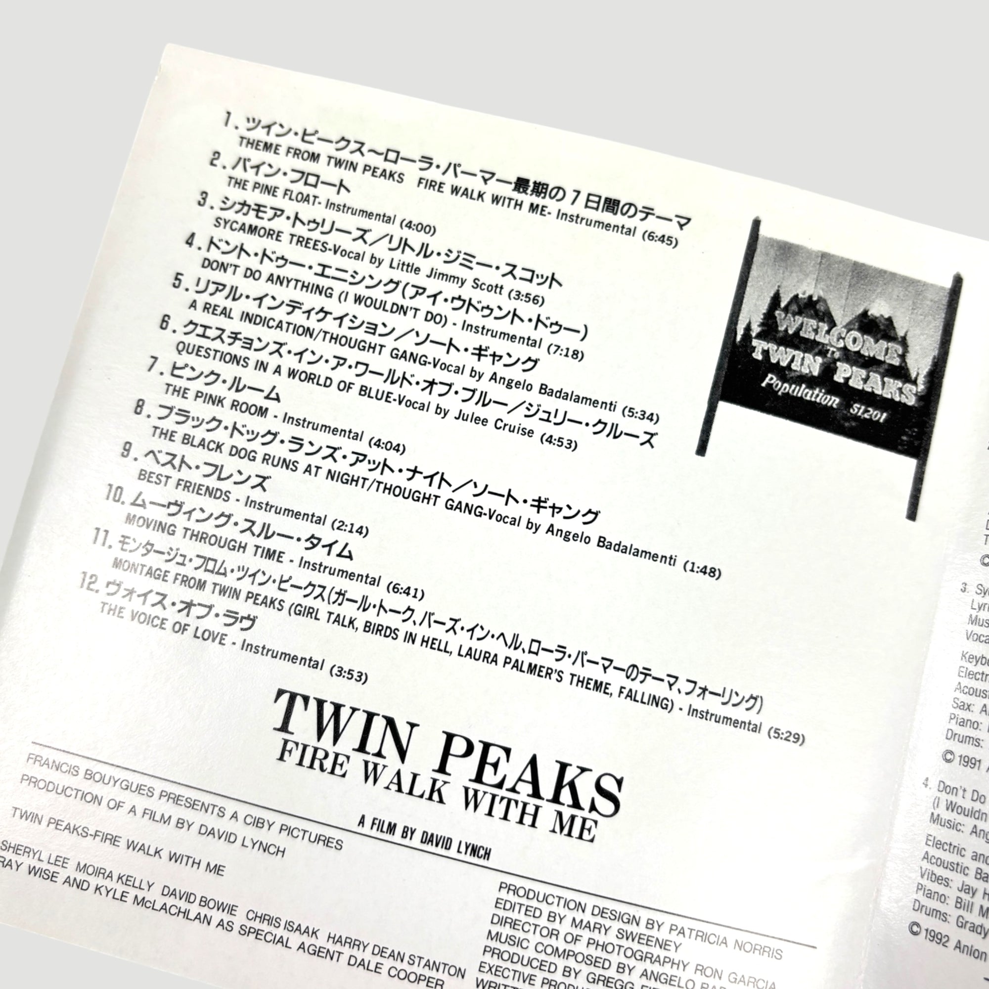 1992 Twin Peaks Fire Walk With Me Japanese OST CD