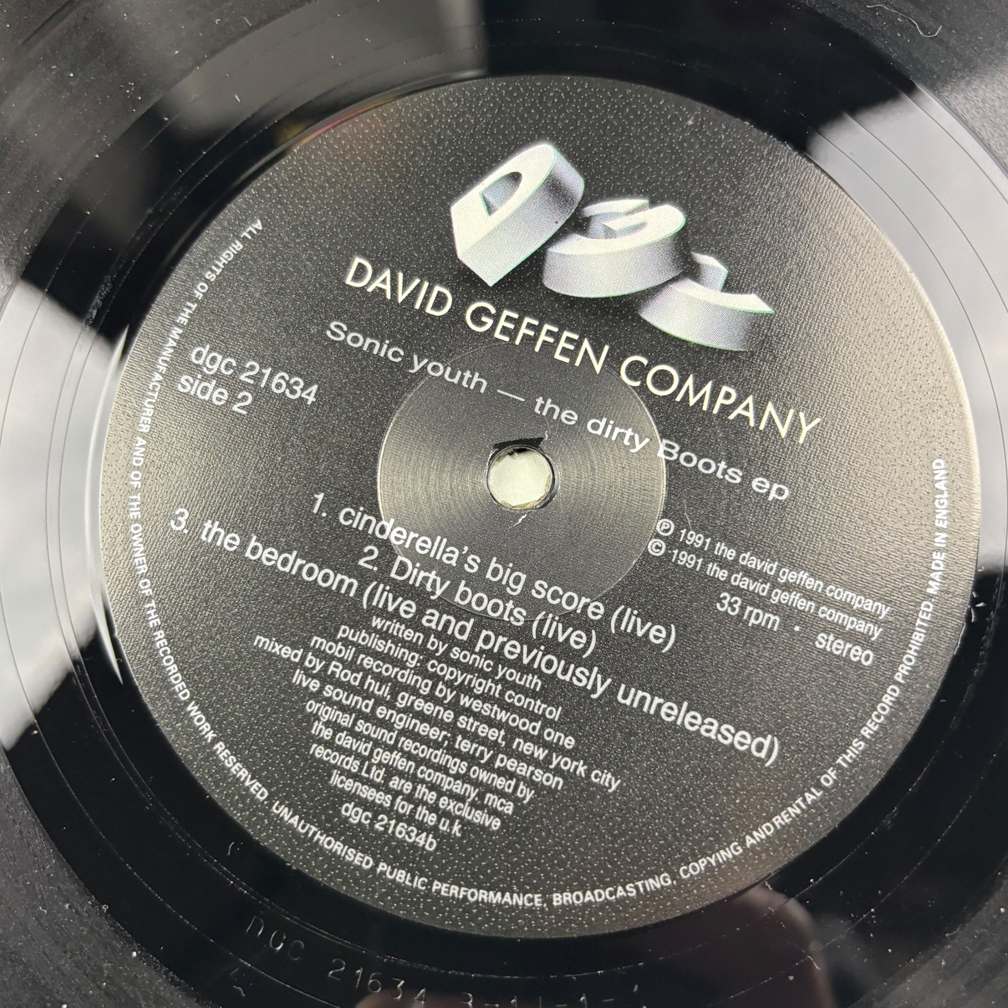 1991 Sonic Youth Dirty Boots UK 12" EP