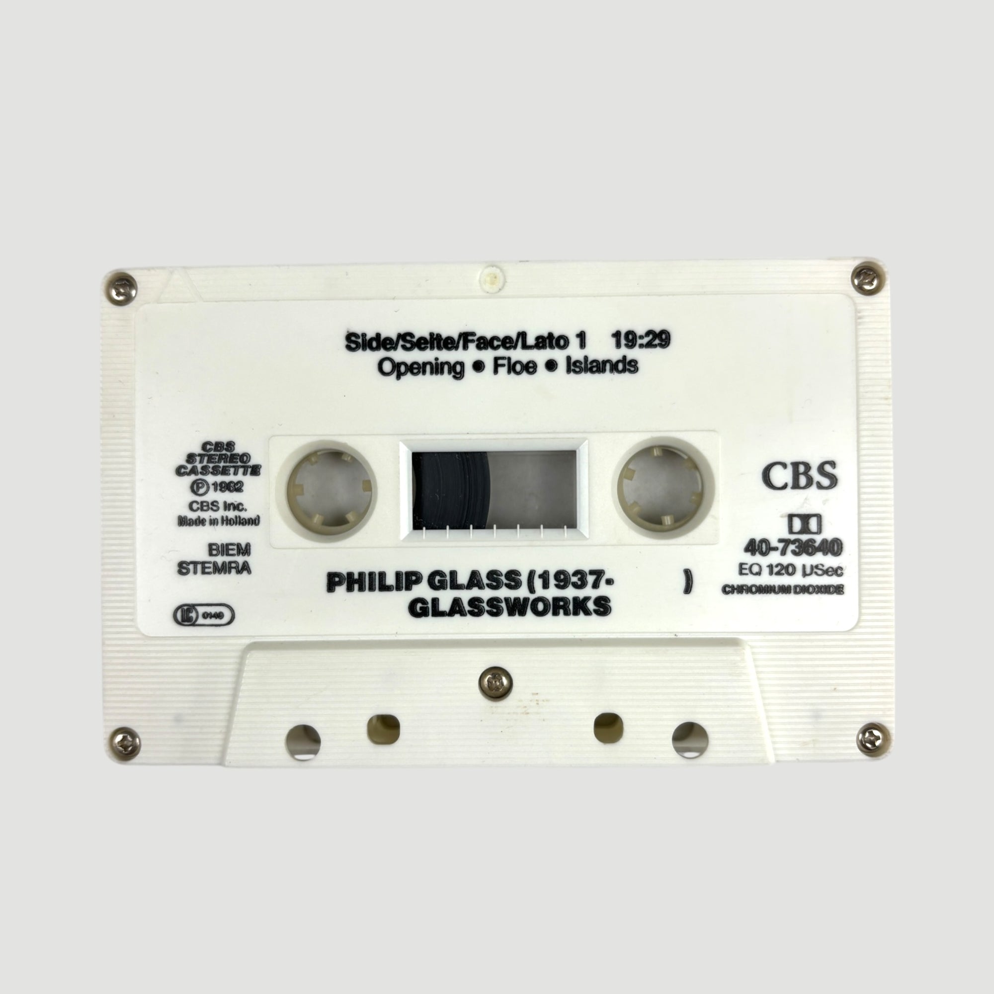 80's Philip Glass Glassworks UK Cassette
