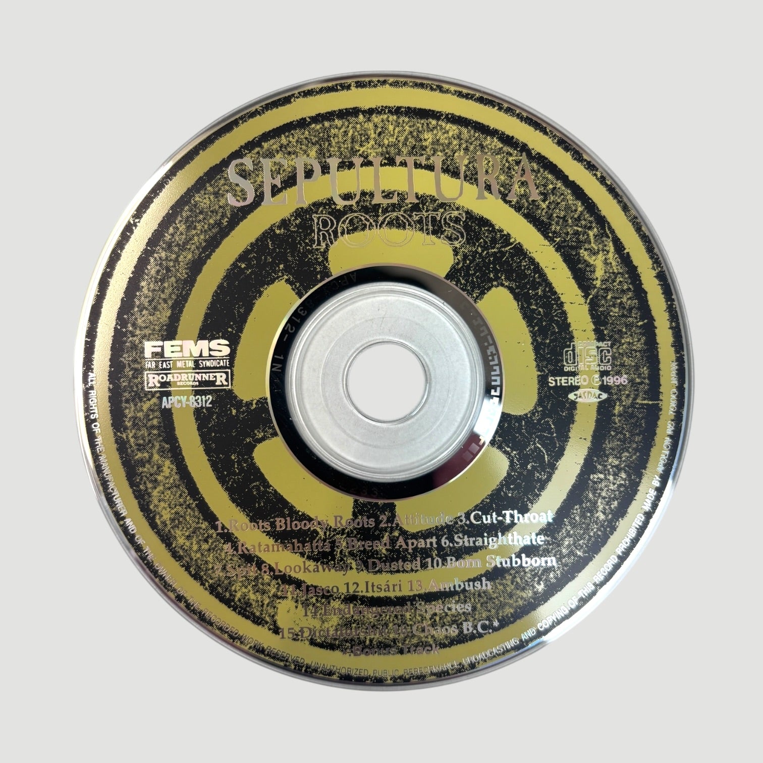 1996 Sepultura Roots Japanese CD