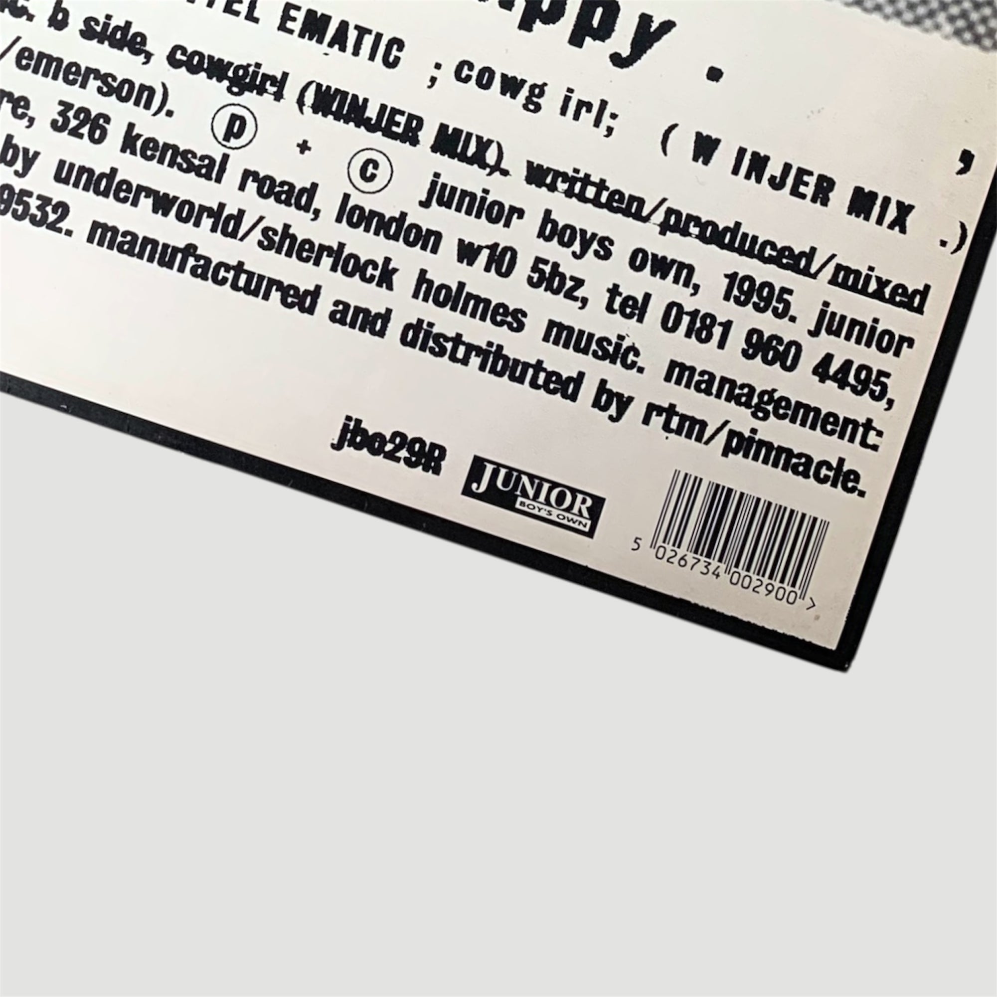 1995 Underworld  Born Slippy Telematic UK 12” Single