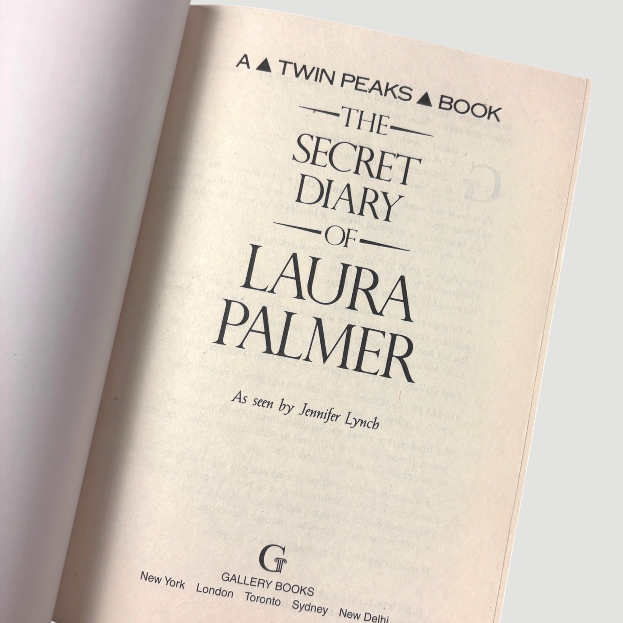 2011 A Twin Peaks Book: The Secret Diary Of Laura Palmer' US 1st Edition