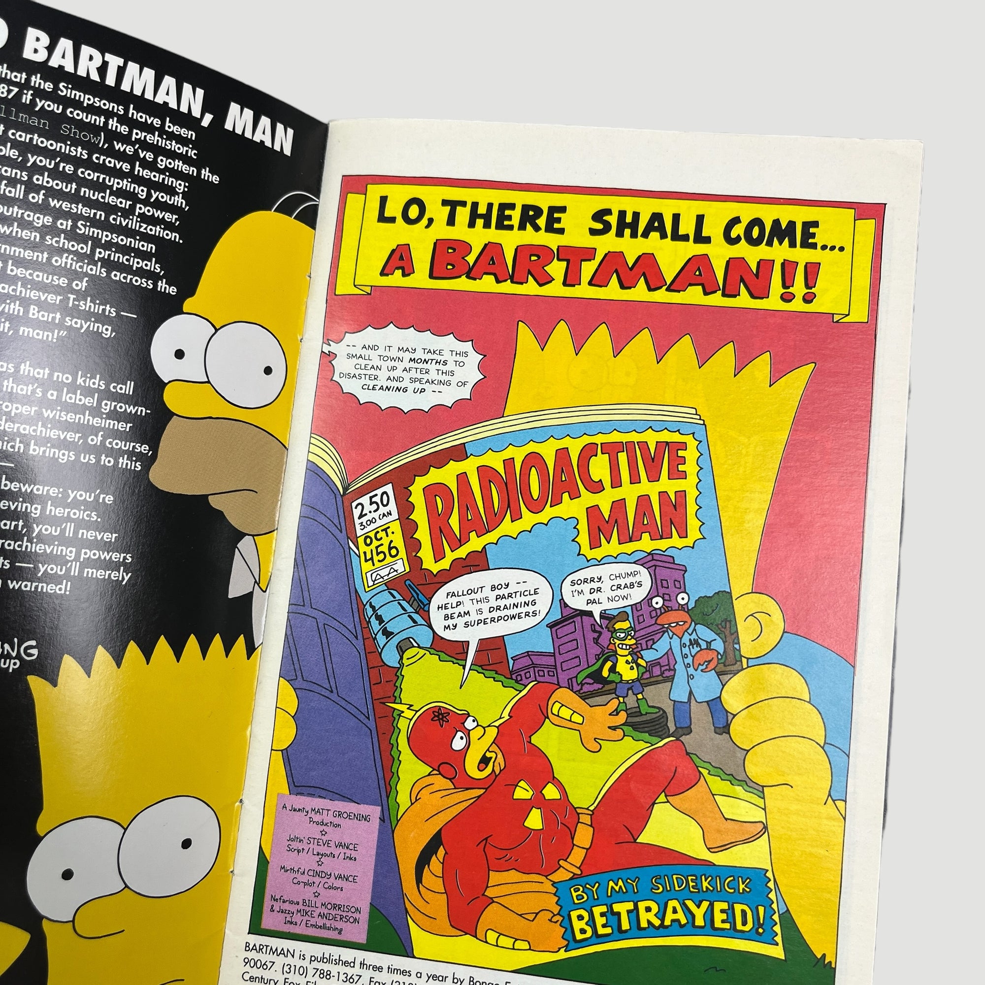 1999 Bartman and Radioactive Man Bongo Comic Promo
