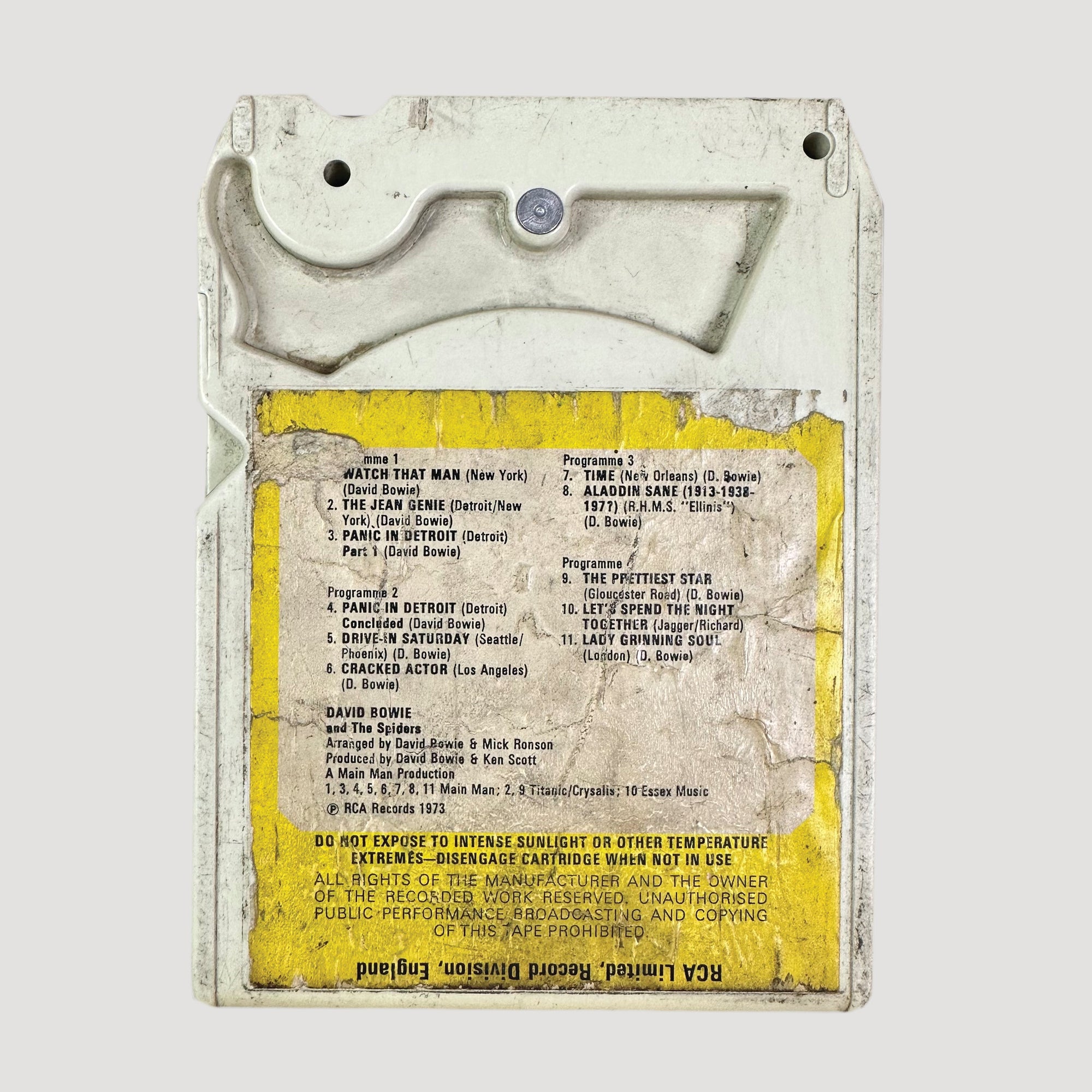 Mid 70's David Bowie Aladdin Sane 8-Track Tape