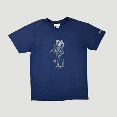 2001 Milkfed Je t'aime Serge + Jane Navy Baby Tee
