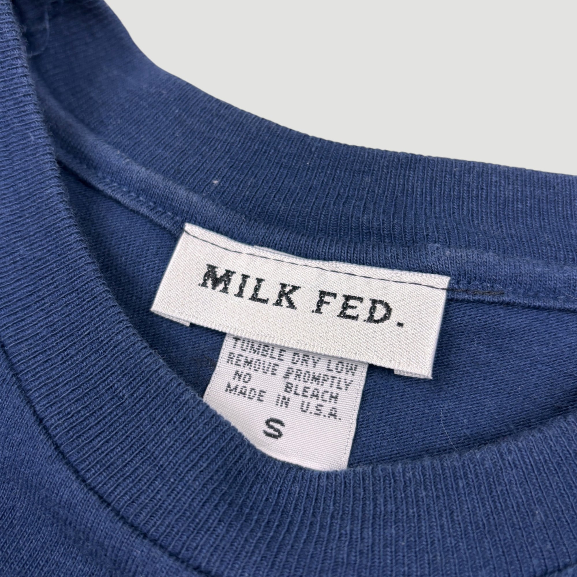2001 Milkfed Je t'aime Serge + Jane Navy Baby Tee