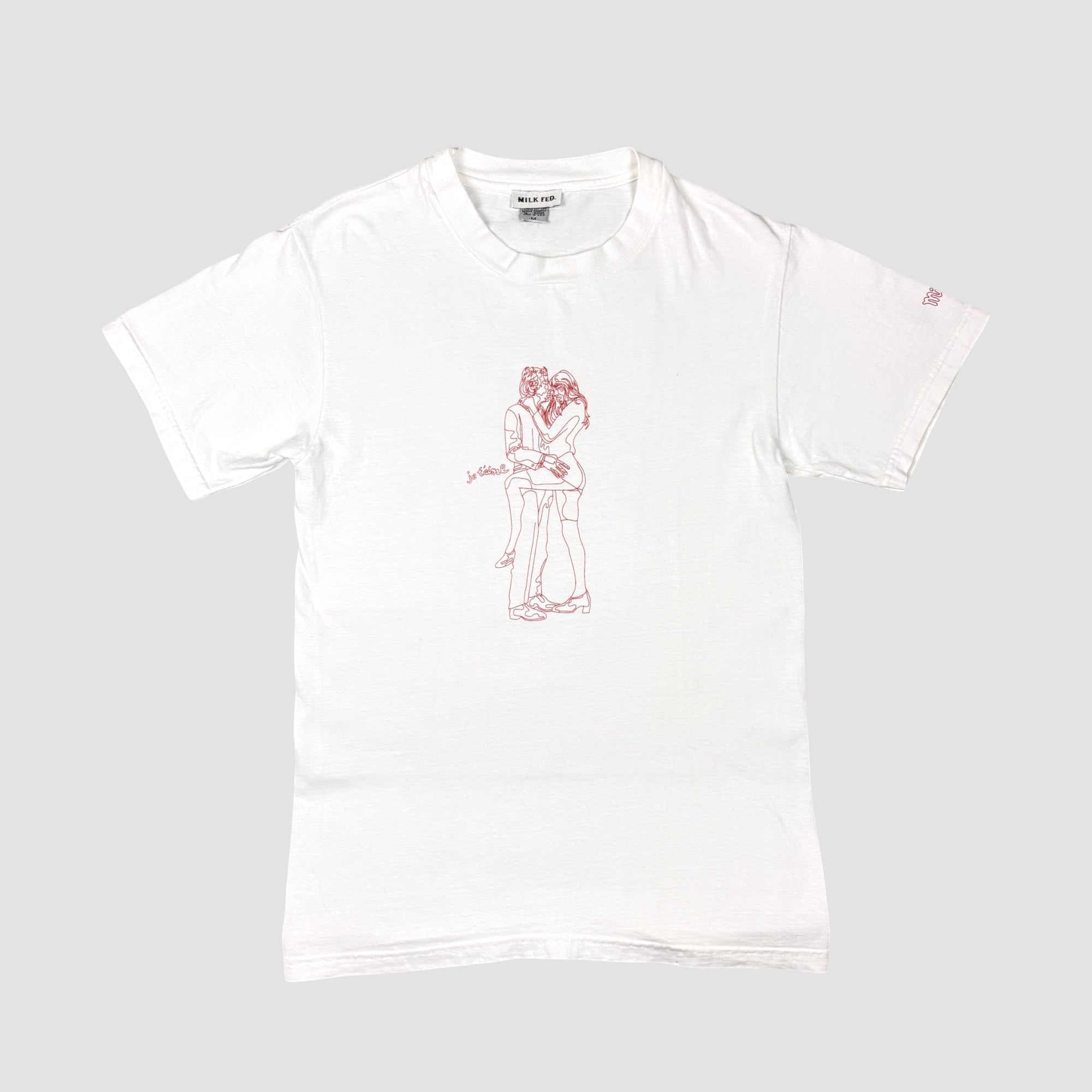 2001 Milkfed Je t'aime Serge + Jane White Baby Tee
