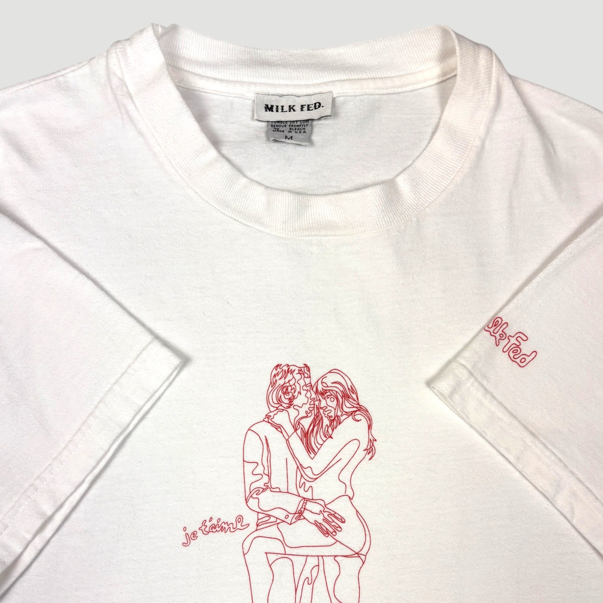2001 Milkfed Je t'aime Serge + Jane White Baby Tee