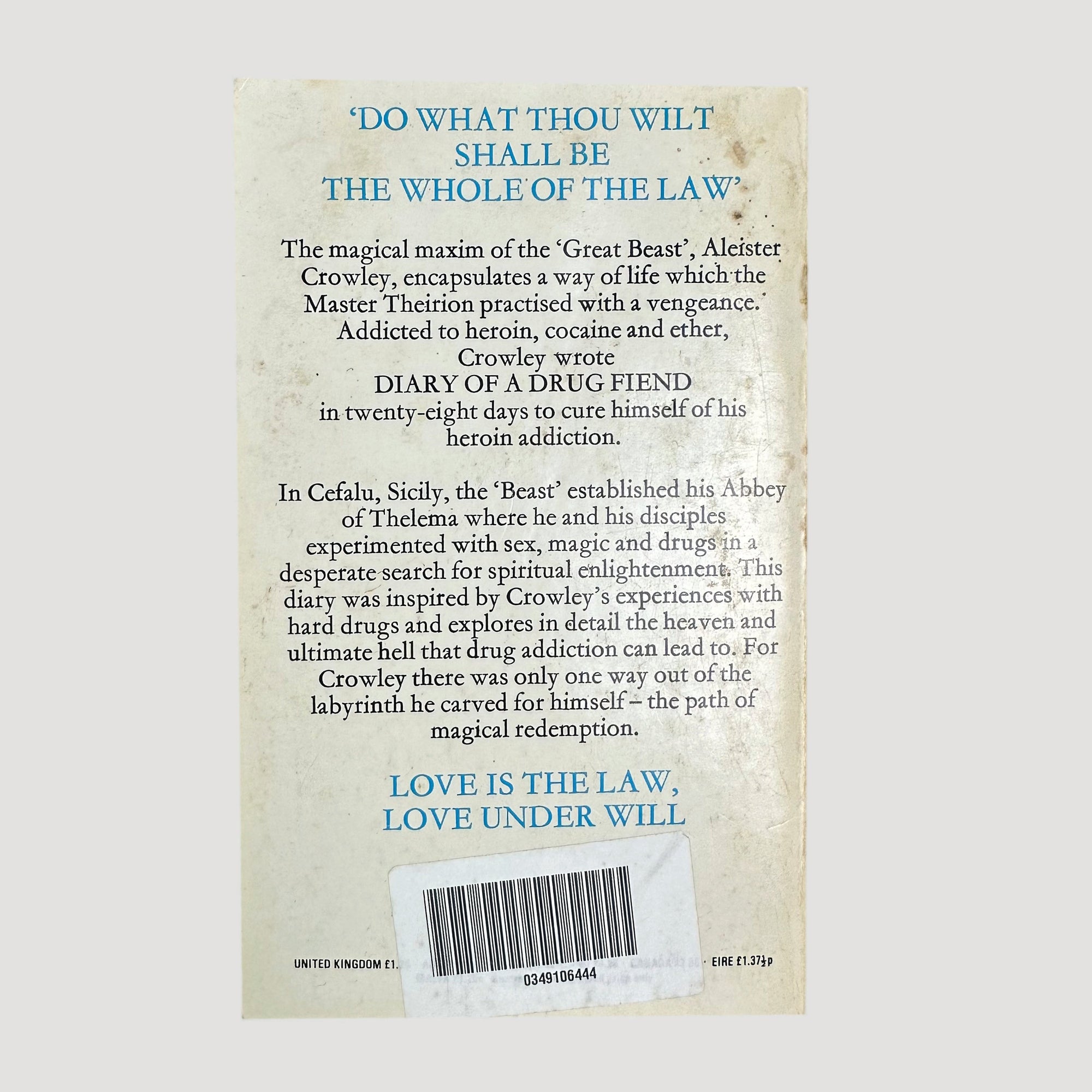 1979 Aleister Crowley Diary of a Drug Fiend