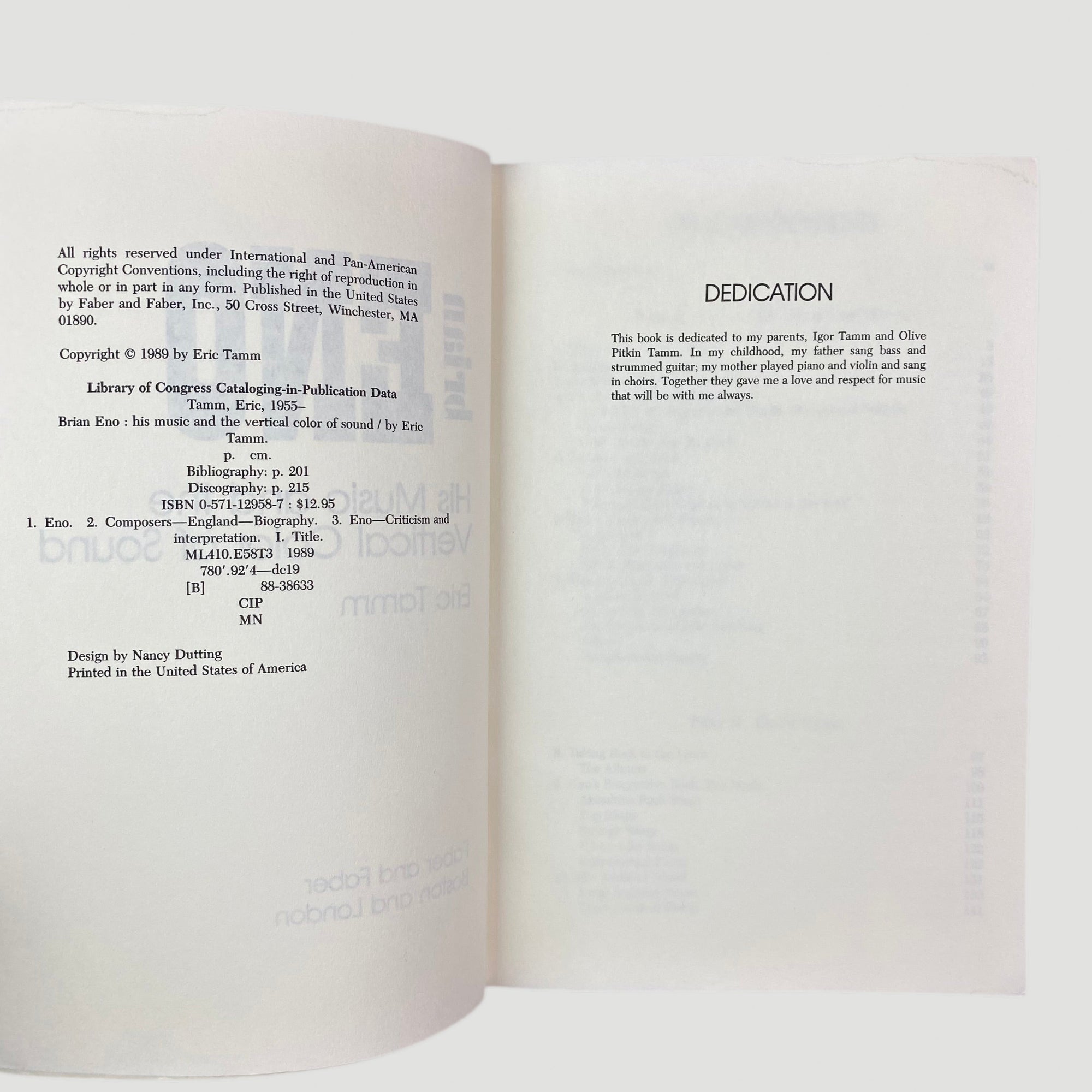 1989 Brian Eno: His Music and the Vertical Colour of Sound