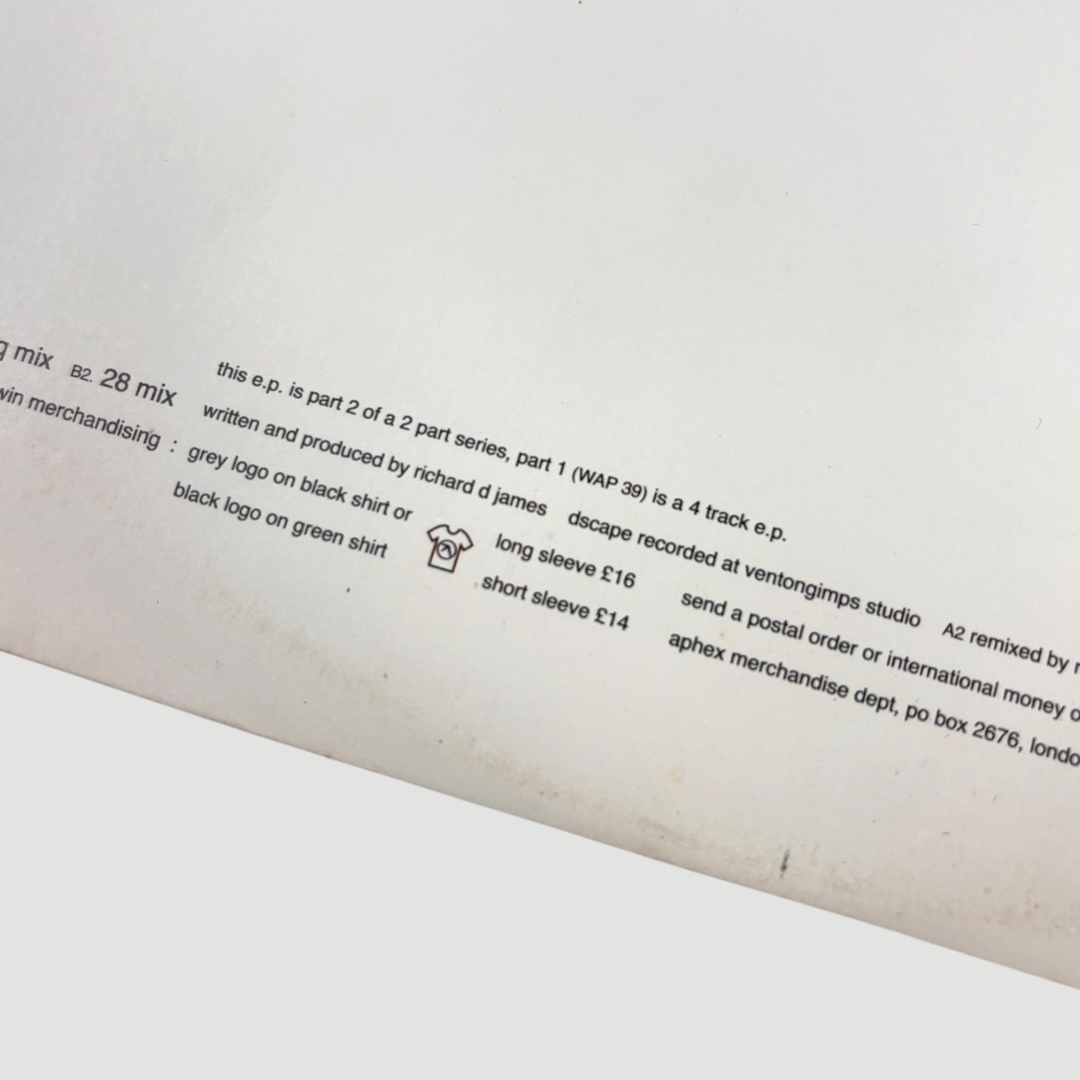 1993 Aphex Twin On Remix UK 12" Single