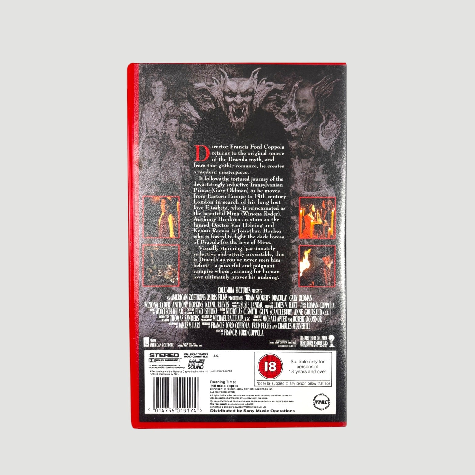 1992 Bram Stoker's Dracula UK VHS/Book/Pin Coffin Boxset