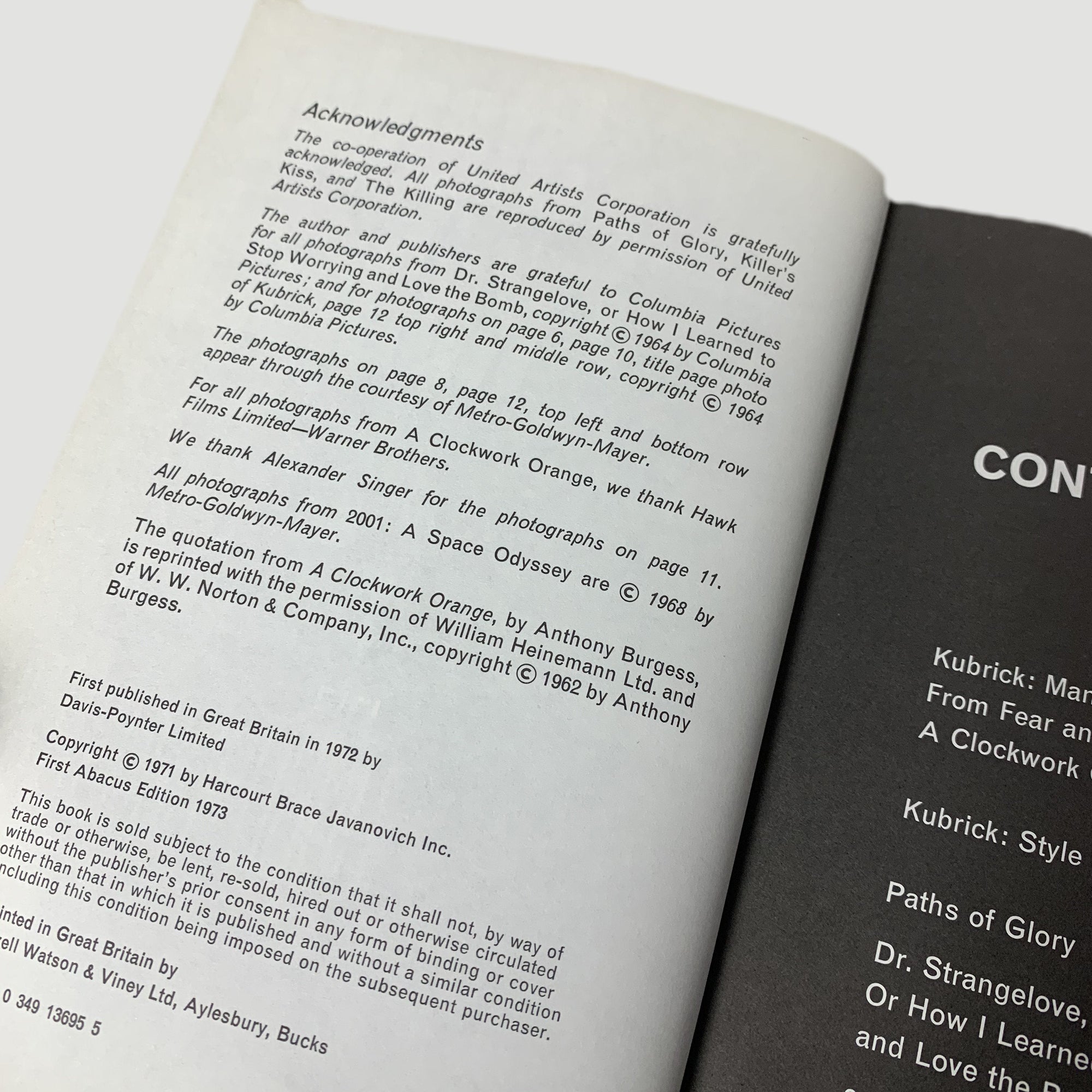 1973 Alexander Walker 'Stanley Kubrick Directs'