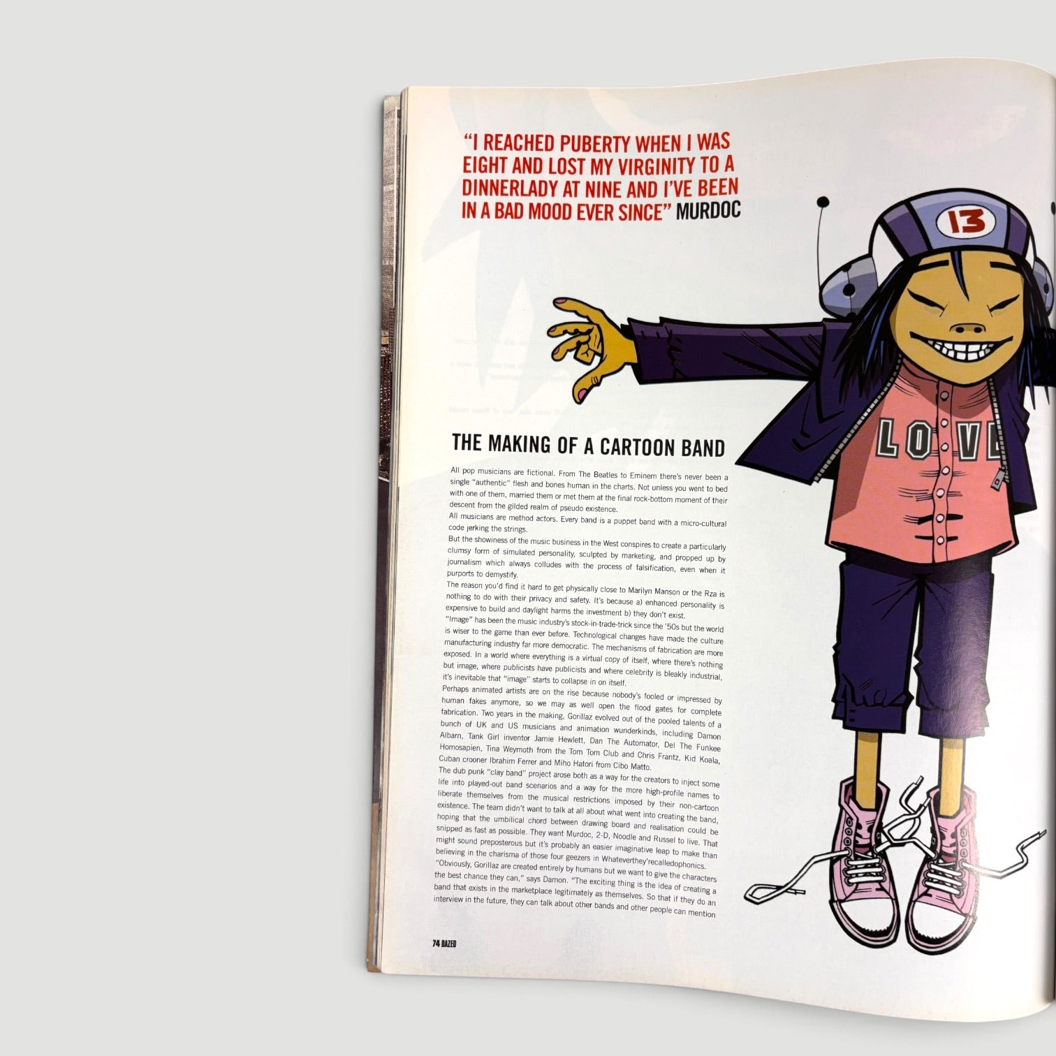 2001 Dazed & Confused Gorillaz Cover Issue