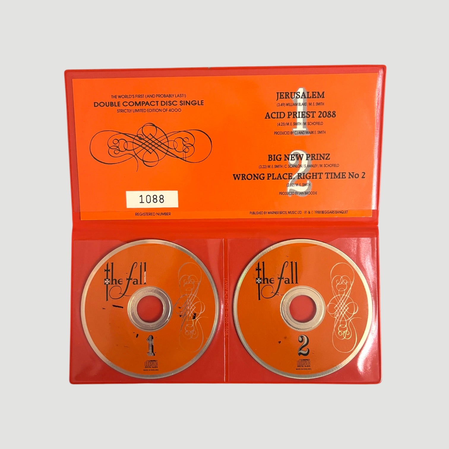 1988 The Fall Jesrusalem 2 x 3" CD Single Pack