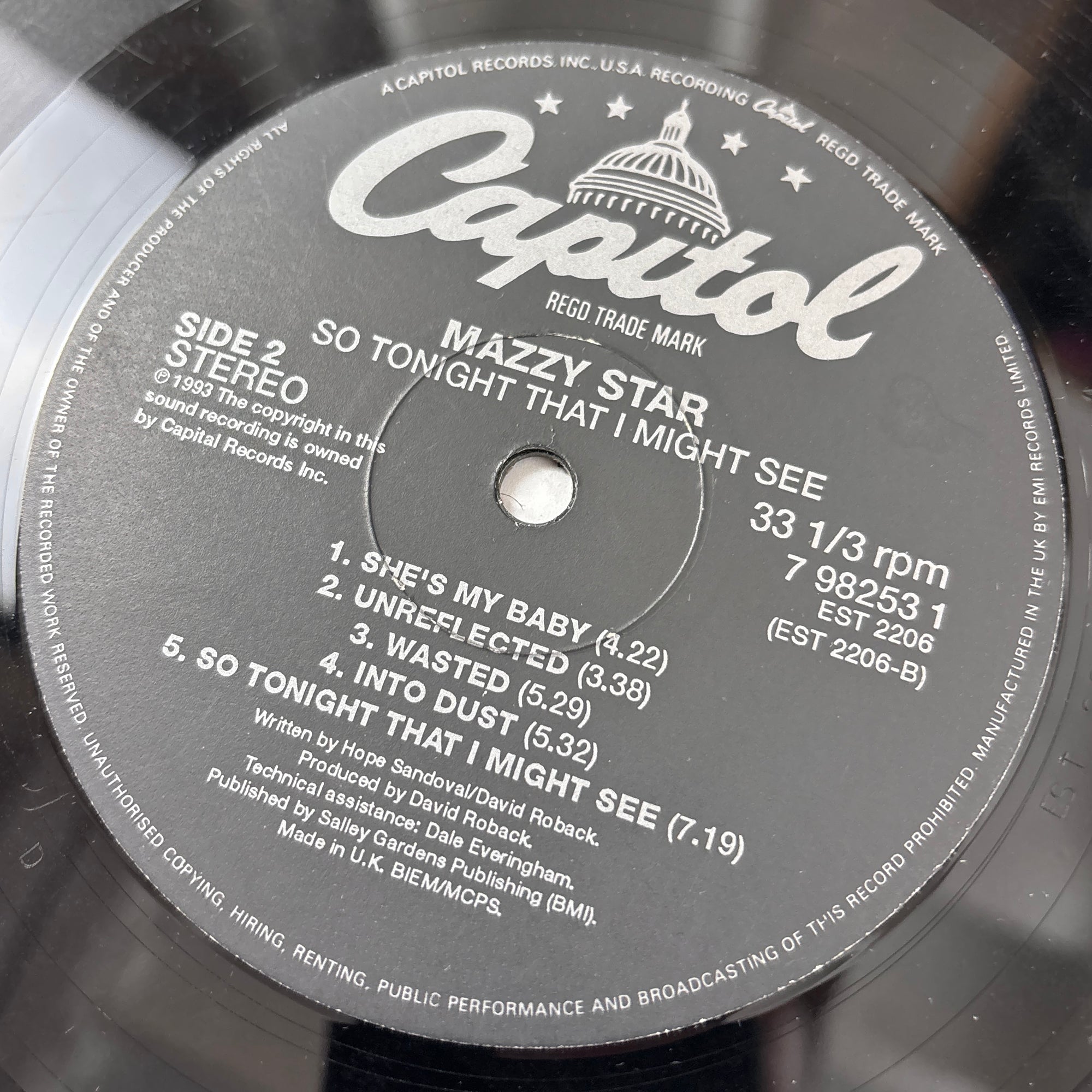 1993 Mazzy Star So Tonight That I Might See 1st US Press LP