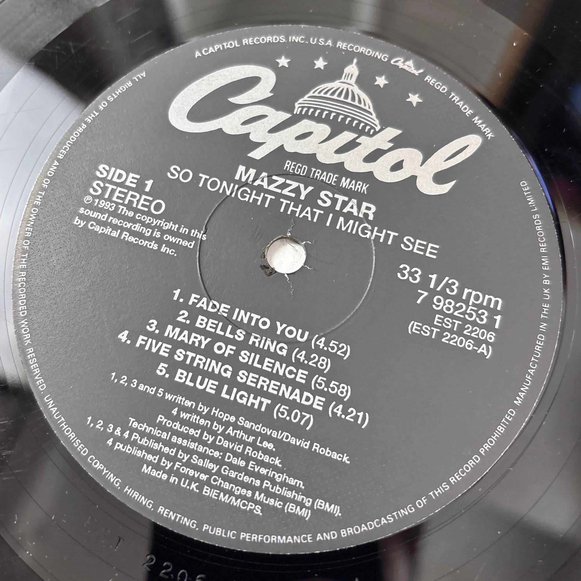 1993 Mazzy Star So Tonight That I Might See 1st US Press LP