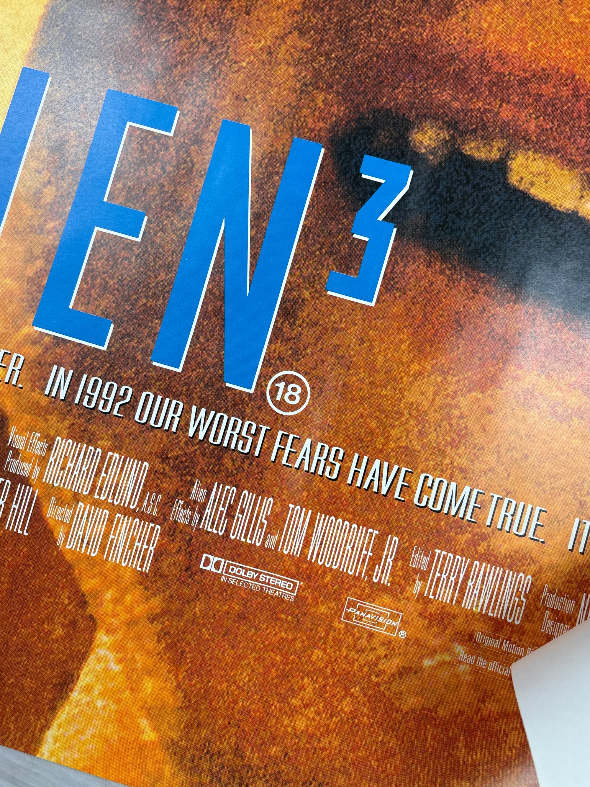 1992 Alien 3 UK Quad Poster