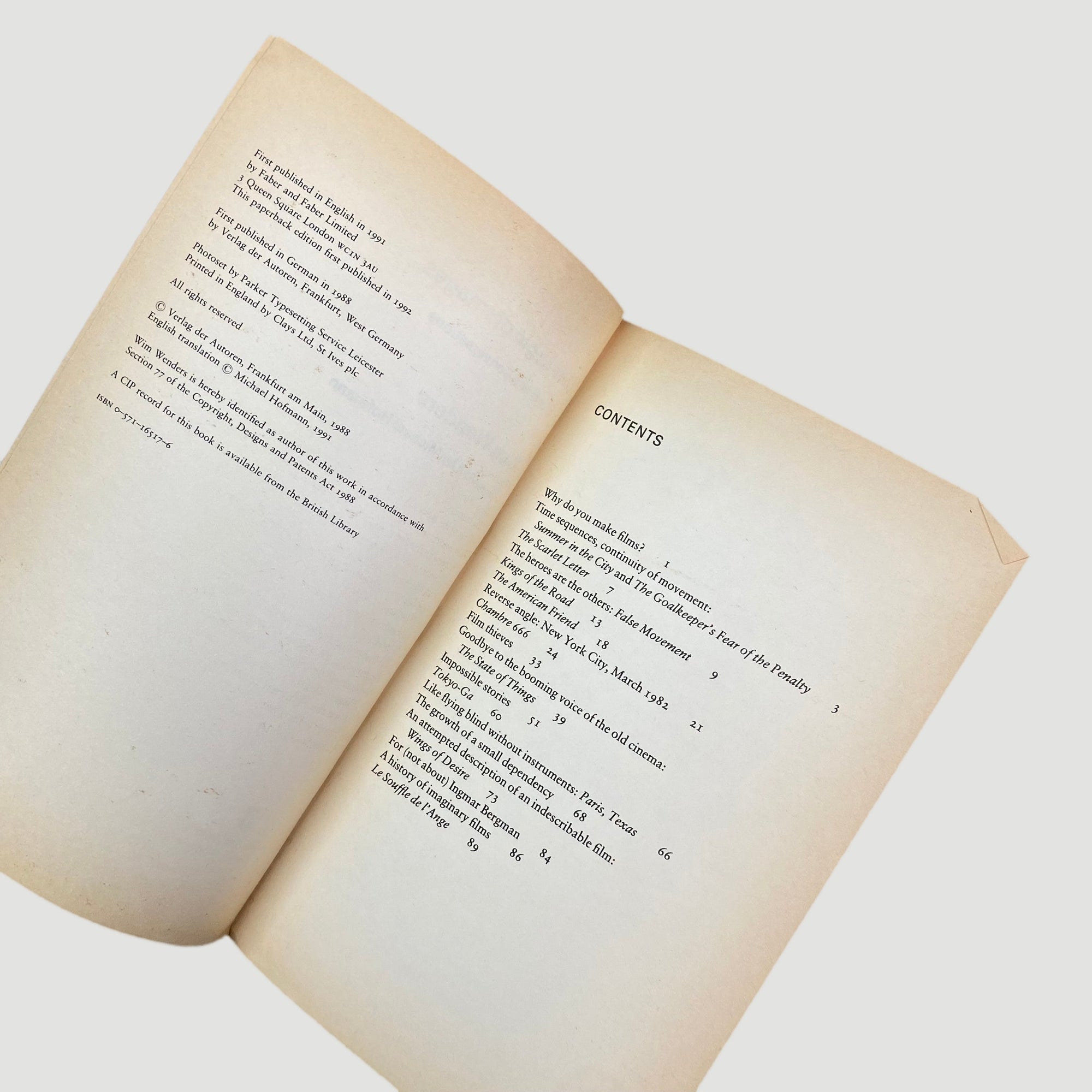 1992 Wim Wenders The Logic of Images