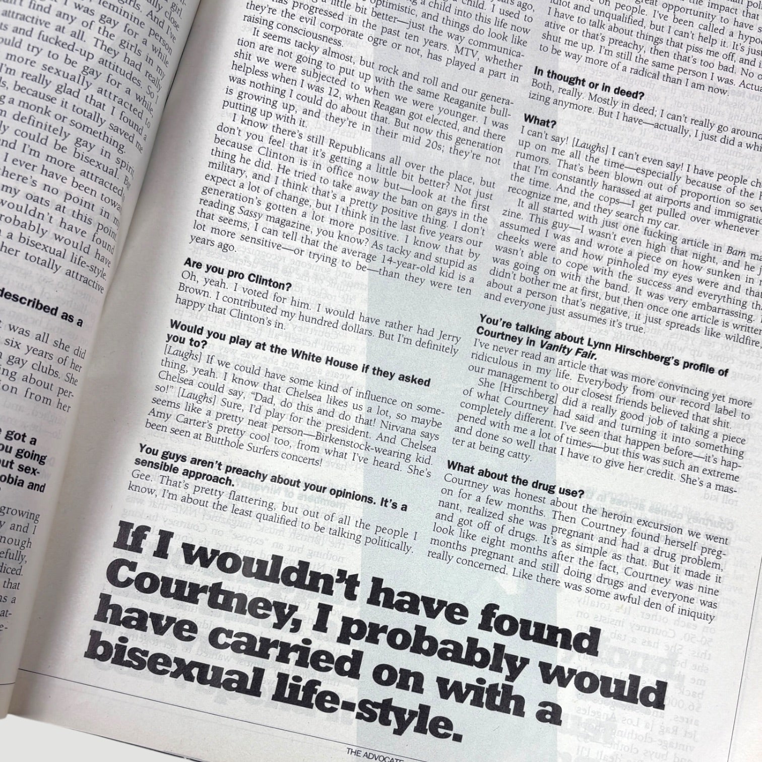 1993 The Advocate Kurt Cobain Cover Issue