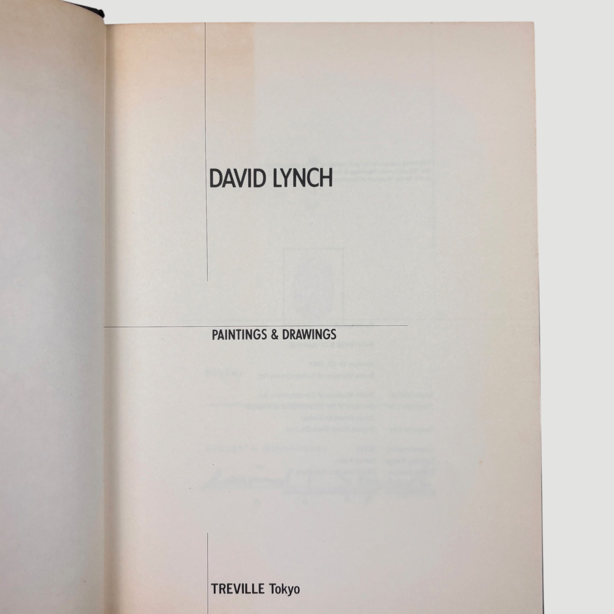 1991 David Lynch Paintings & Drawings 1st Press Edition