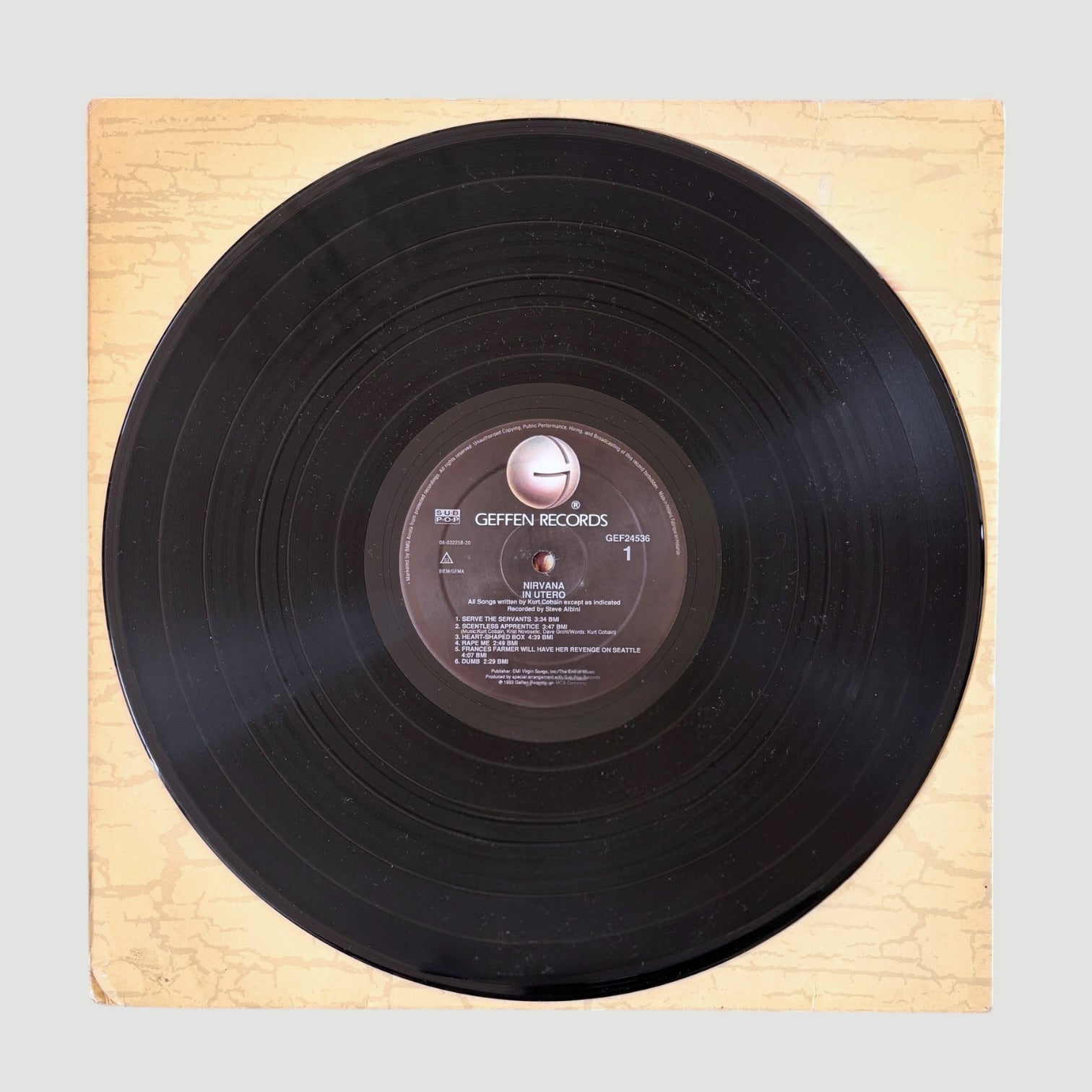 1993 Nirvana 'In Utero' UK Promo Only Vinyl LP