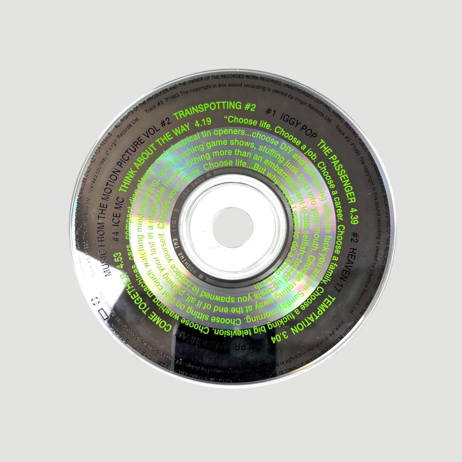 1996 Trainspotting #2 OST CD Promo