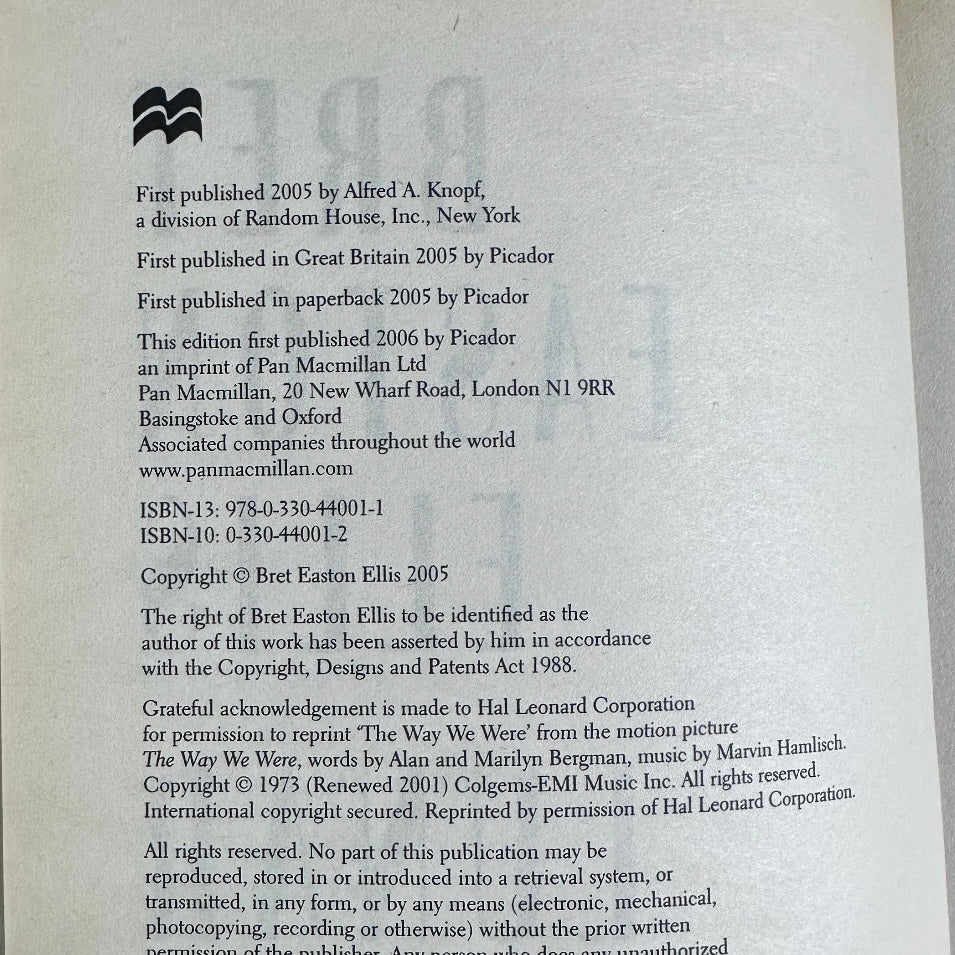 2006 Bret Easton Ellis Lunar Park