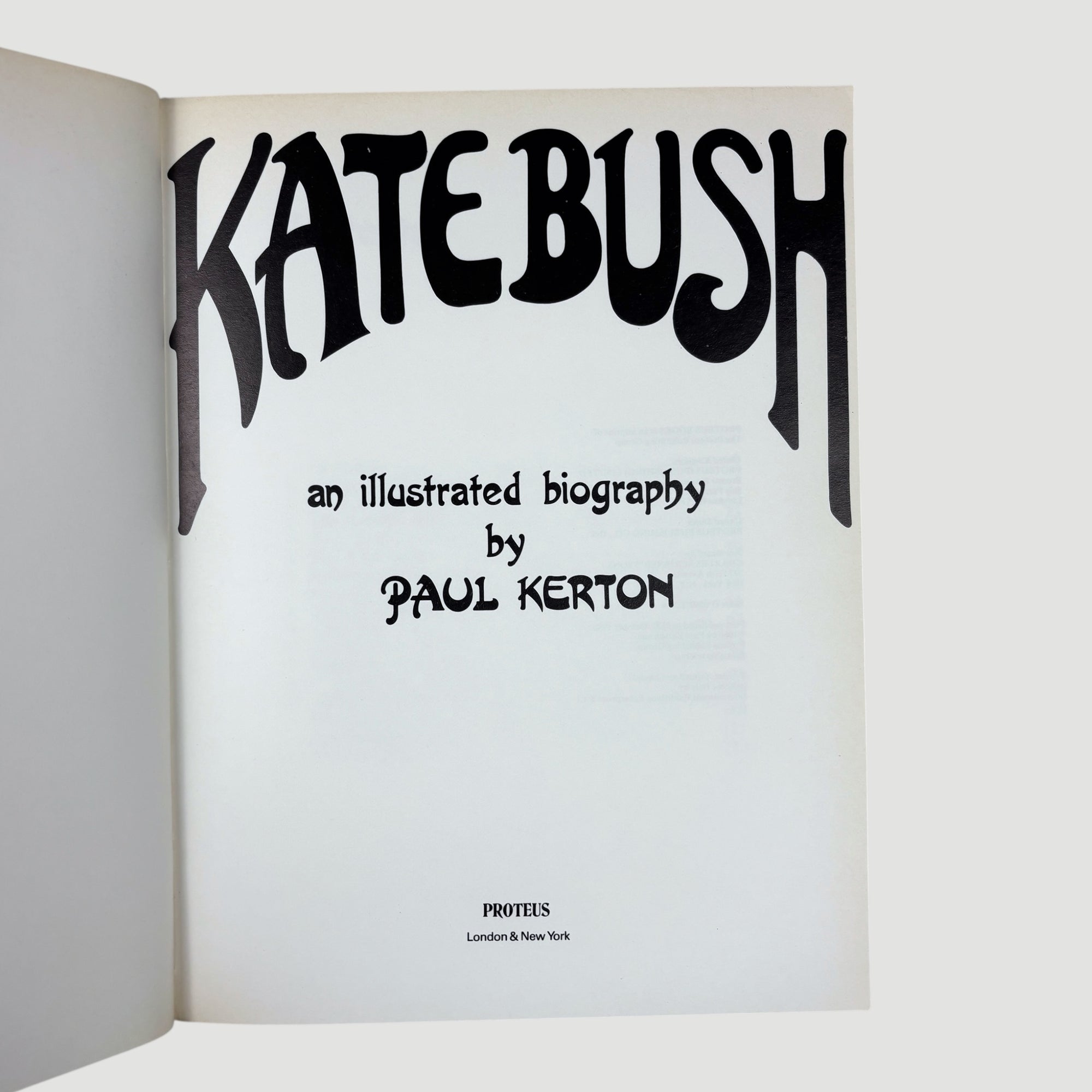 1980 Kate Bush - An Illustrated Biography UK 1st Edition