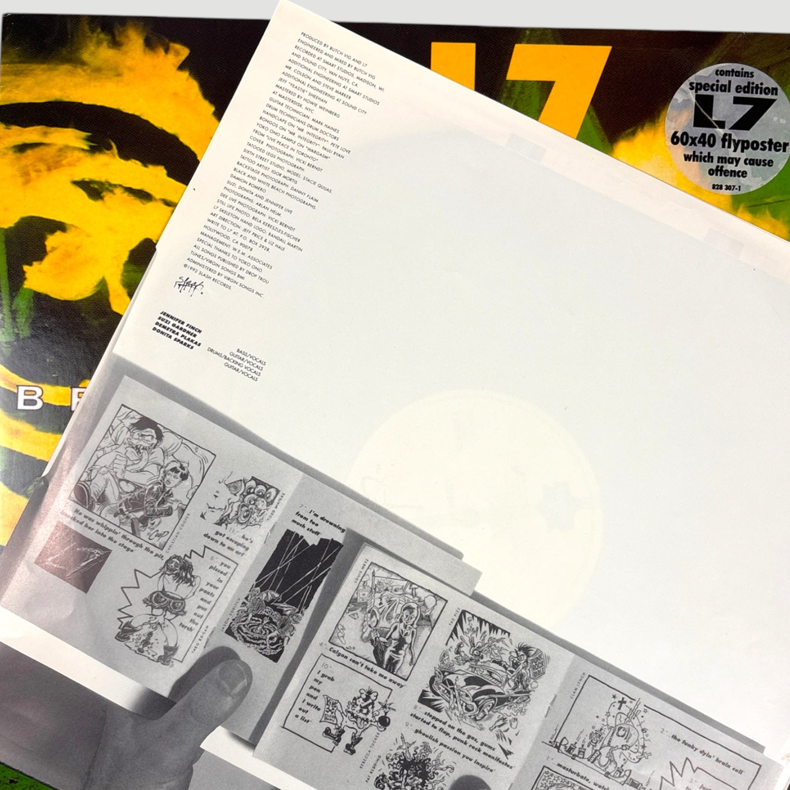 1992 L7 Bricks are Heavy UK Limited Edition LP + Poster