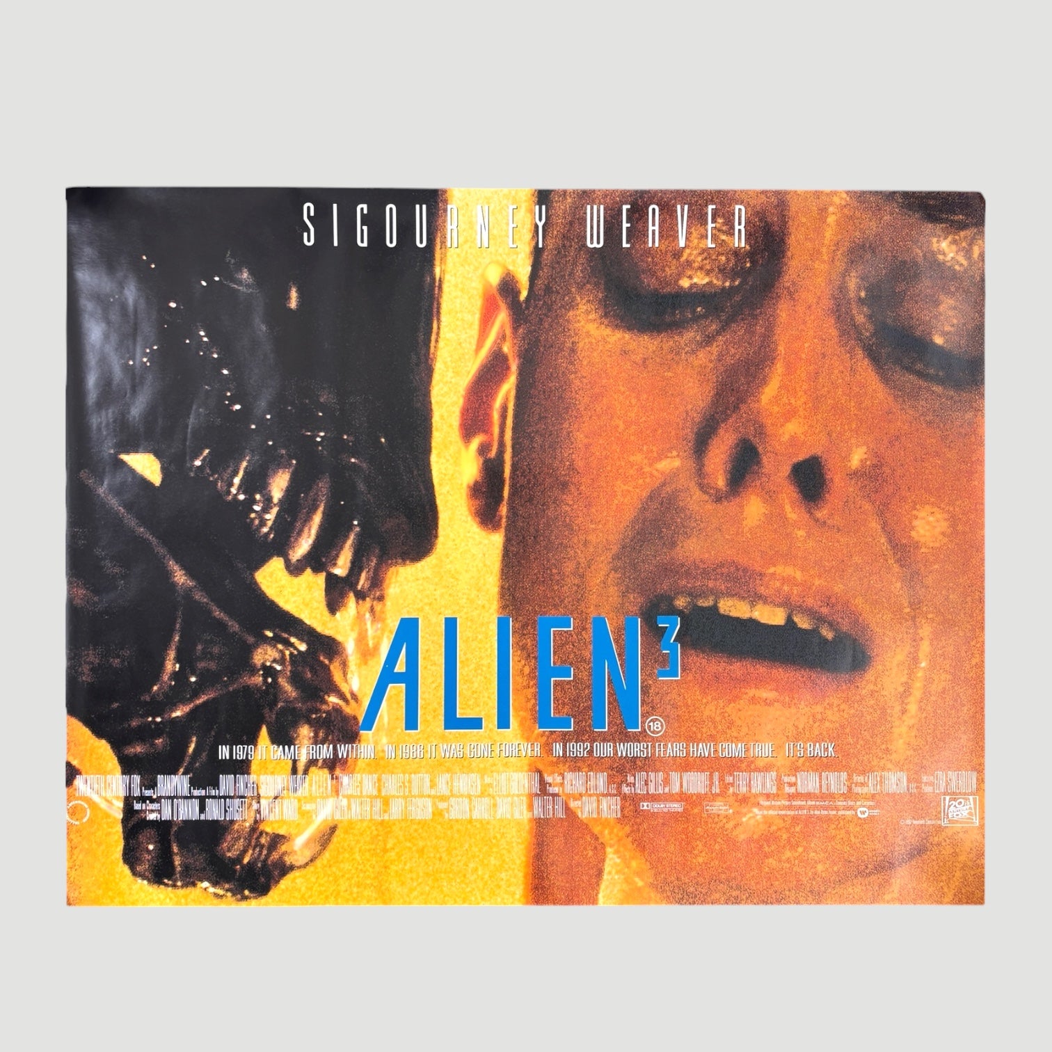 1992 Alien 3 UK Quad Poster
