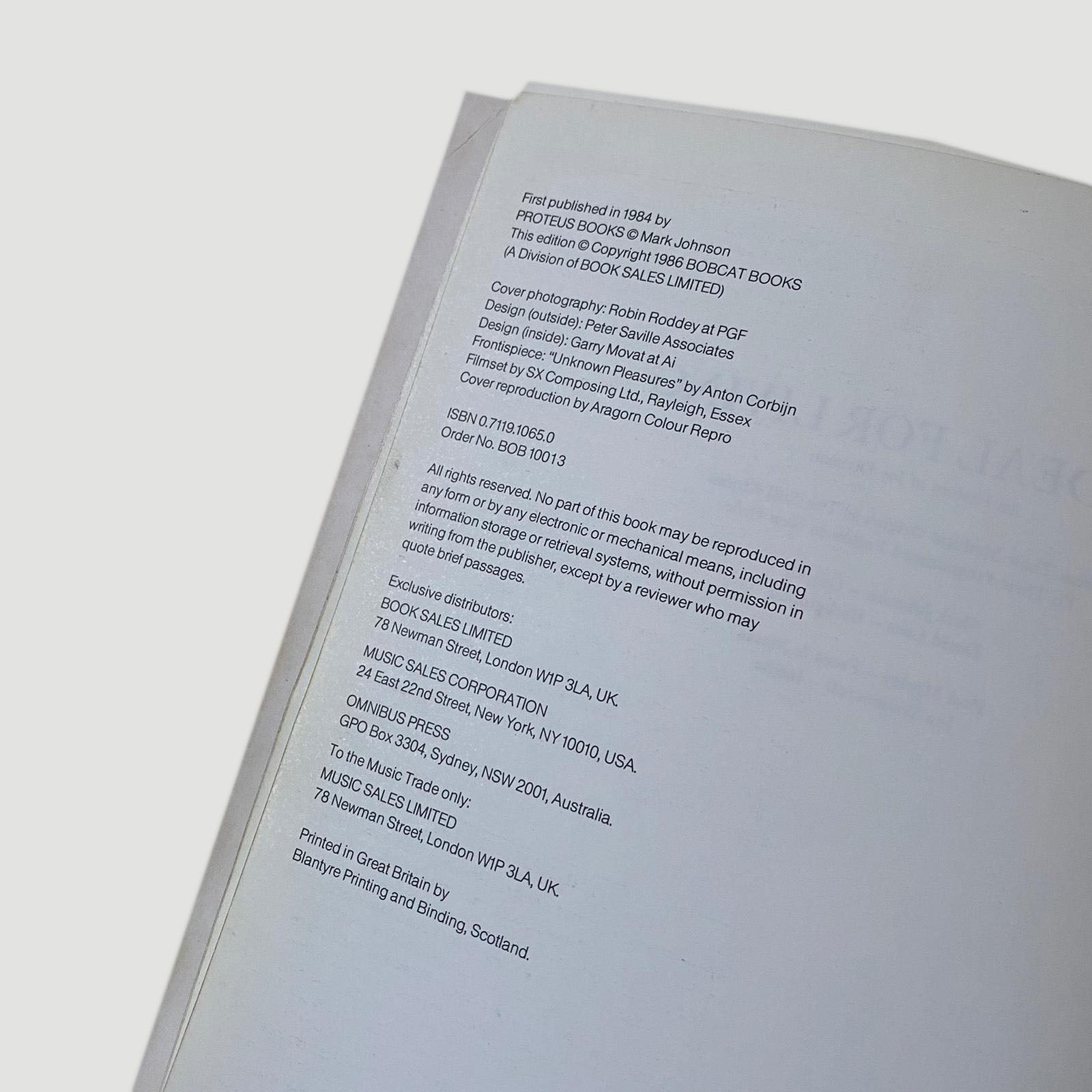 1986 Mark Johnson 'Joy Division An Ideal For Living'