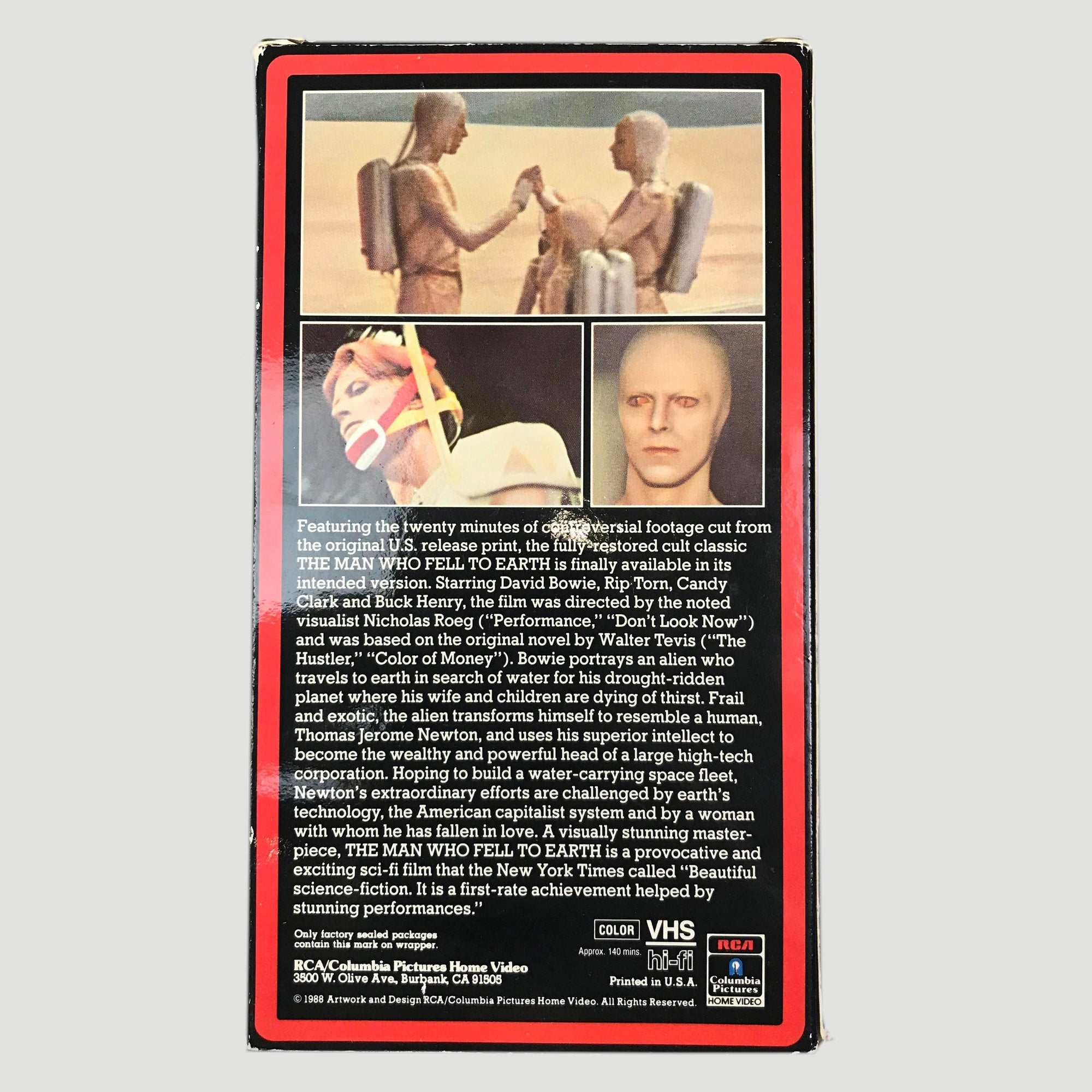 1984 The Man Who Fell To Earth NTSC VHS