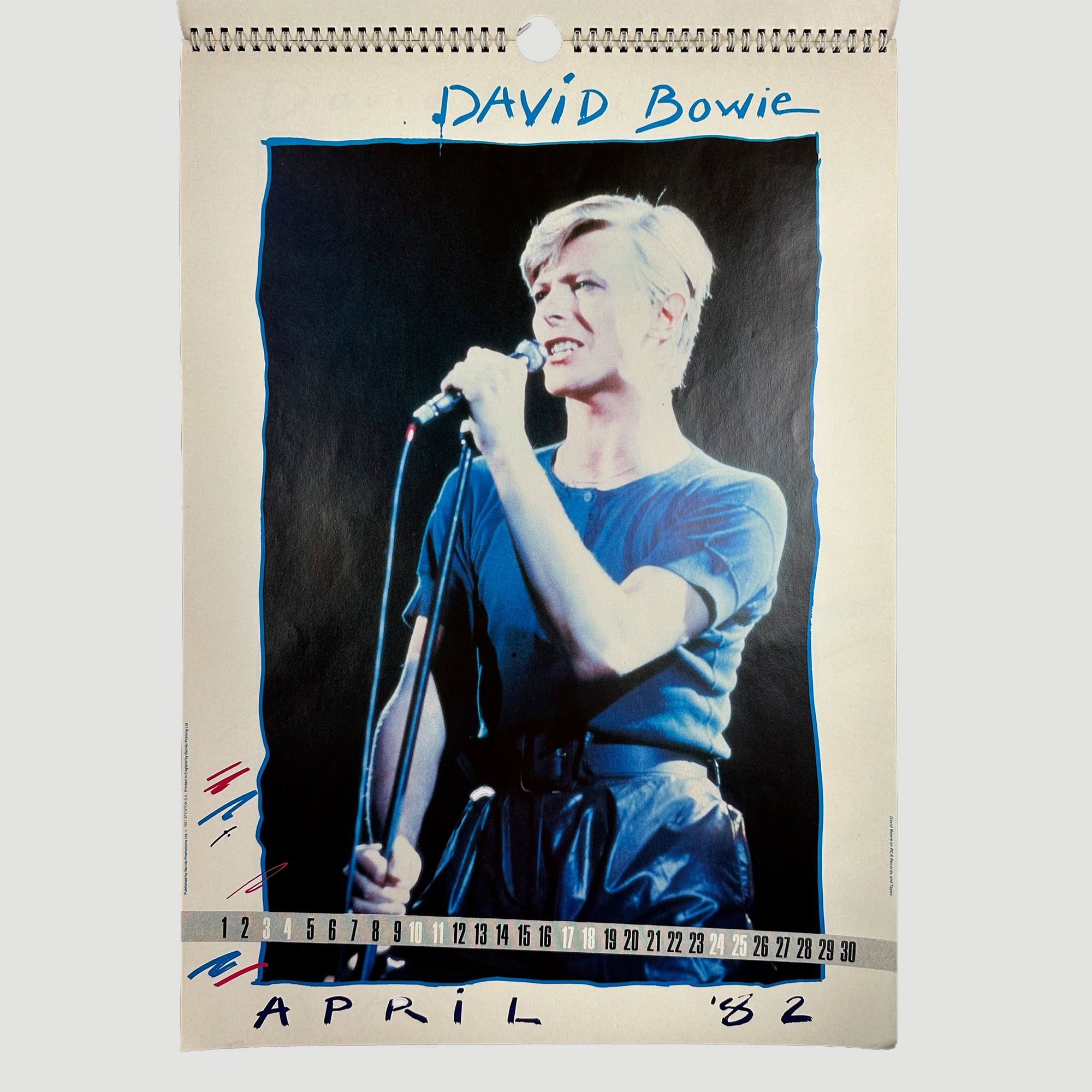 1982 David Bowie Scary Monsters Calendar