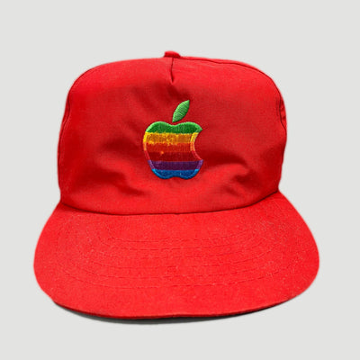Late 80's Apple Logo Red Strapback Cap