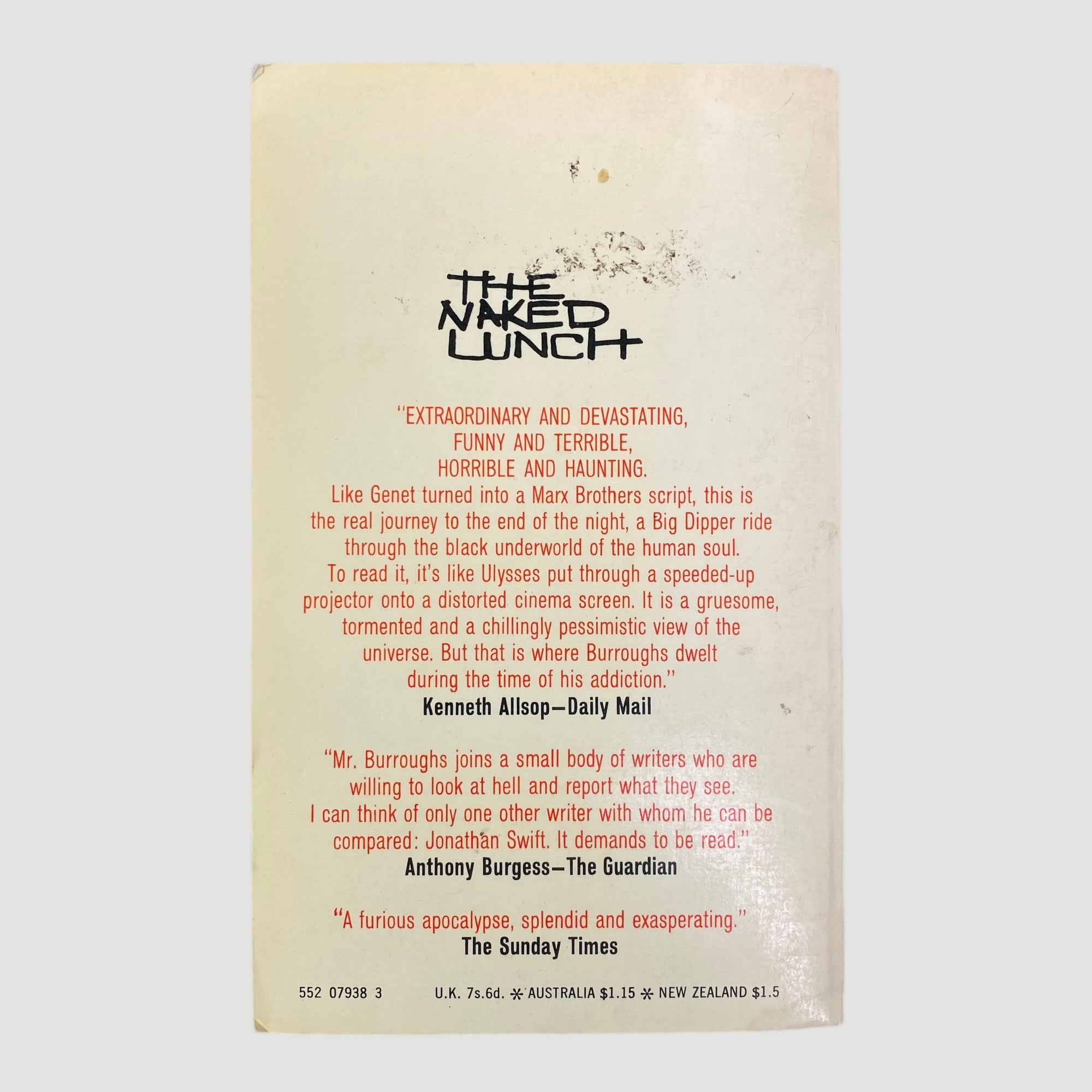 1969 William Burroughs Naked Lunch Corgi Edition