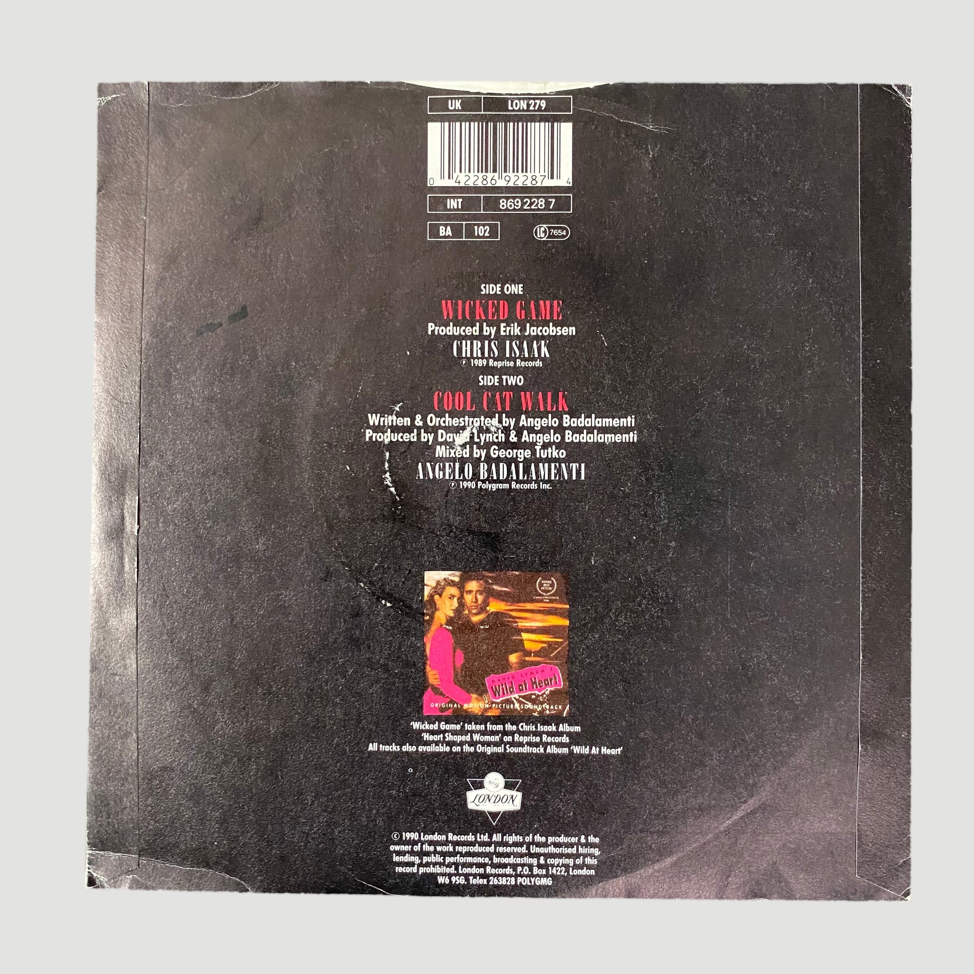 1990 Chris Issac Wicked Game 12" Vinyl Single