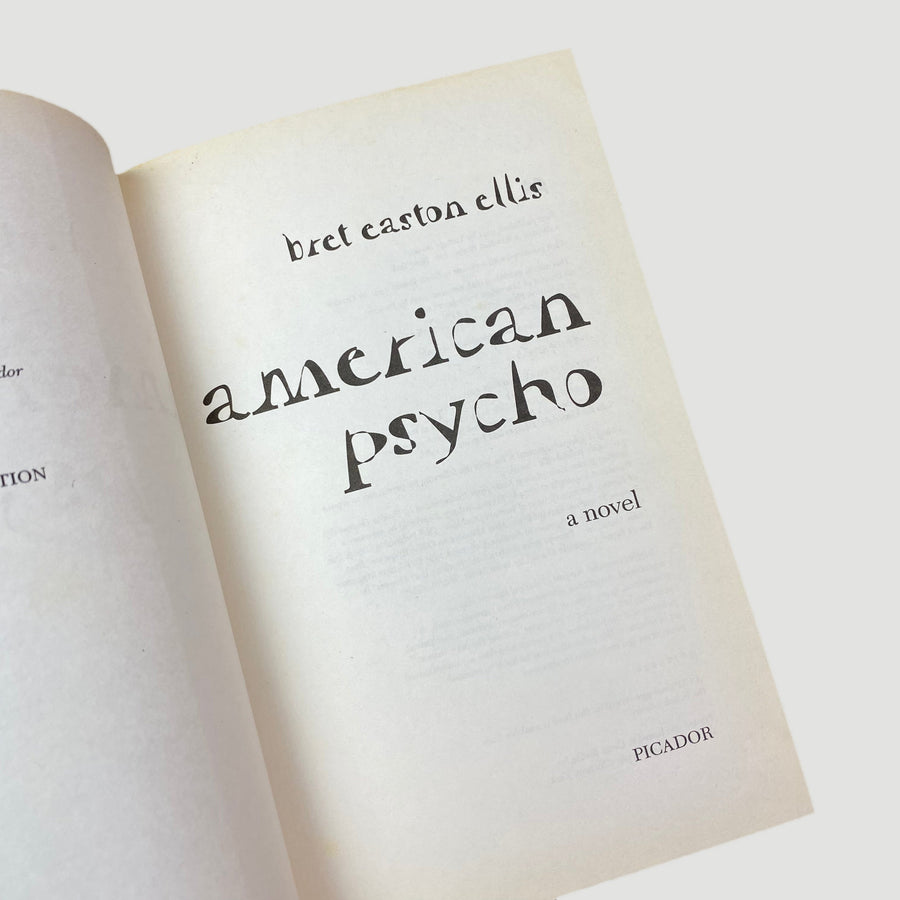 1998 Bret Easton Ellis 'American Psycho' UK Hardcover 1st Ed.