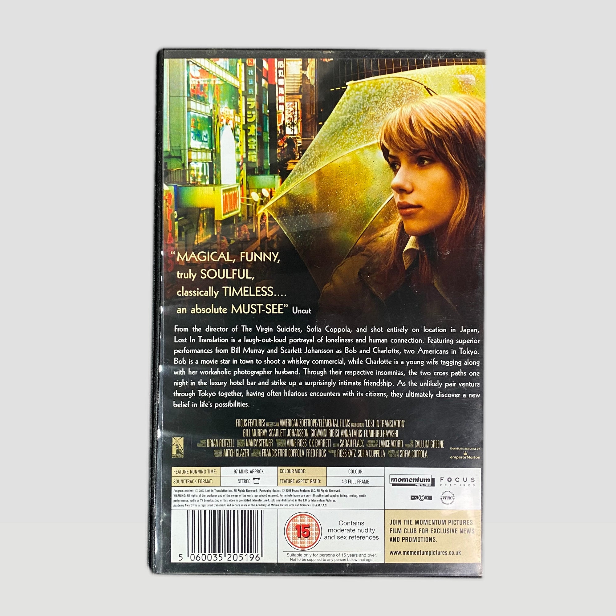 2000 Lost in Translation Rental VHS