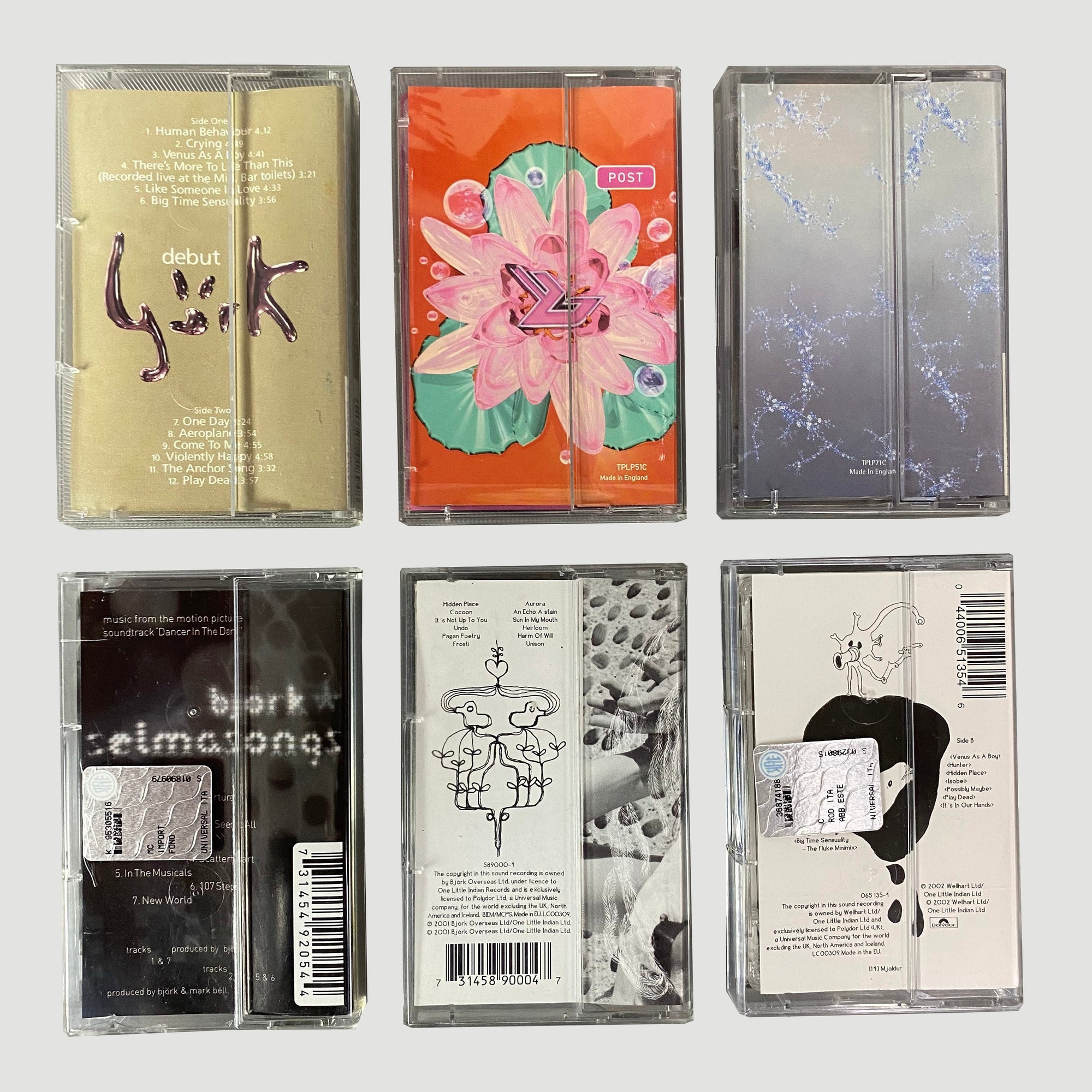 1993-2001 Björk Set of 6 Cassette Albums
