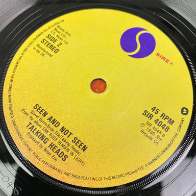 1981 Talking Heads 'Once In A Lifetime' 7" Single