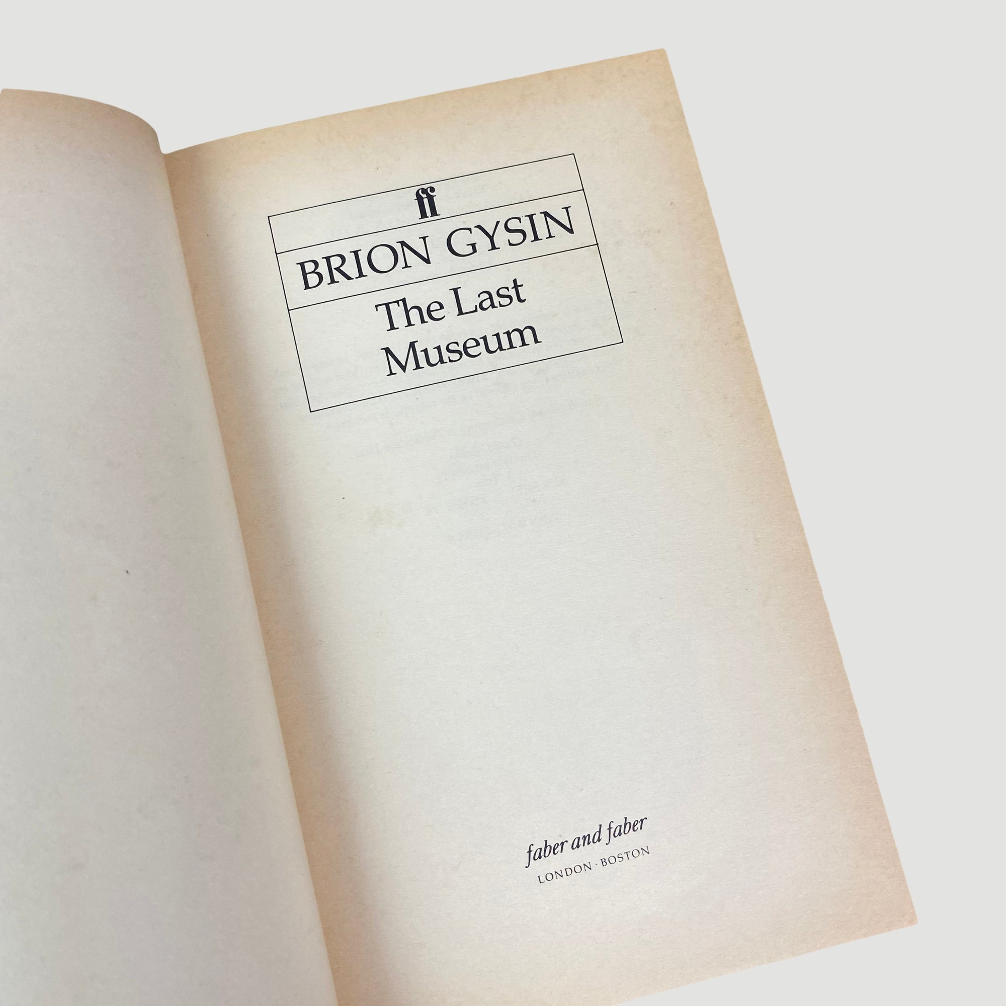 1986 Brion Gysin 'The Last Museum'