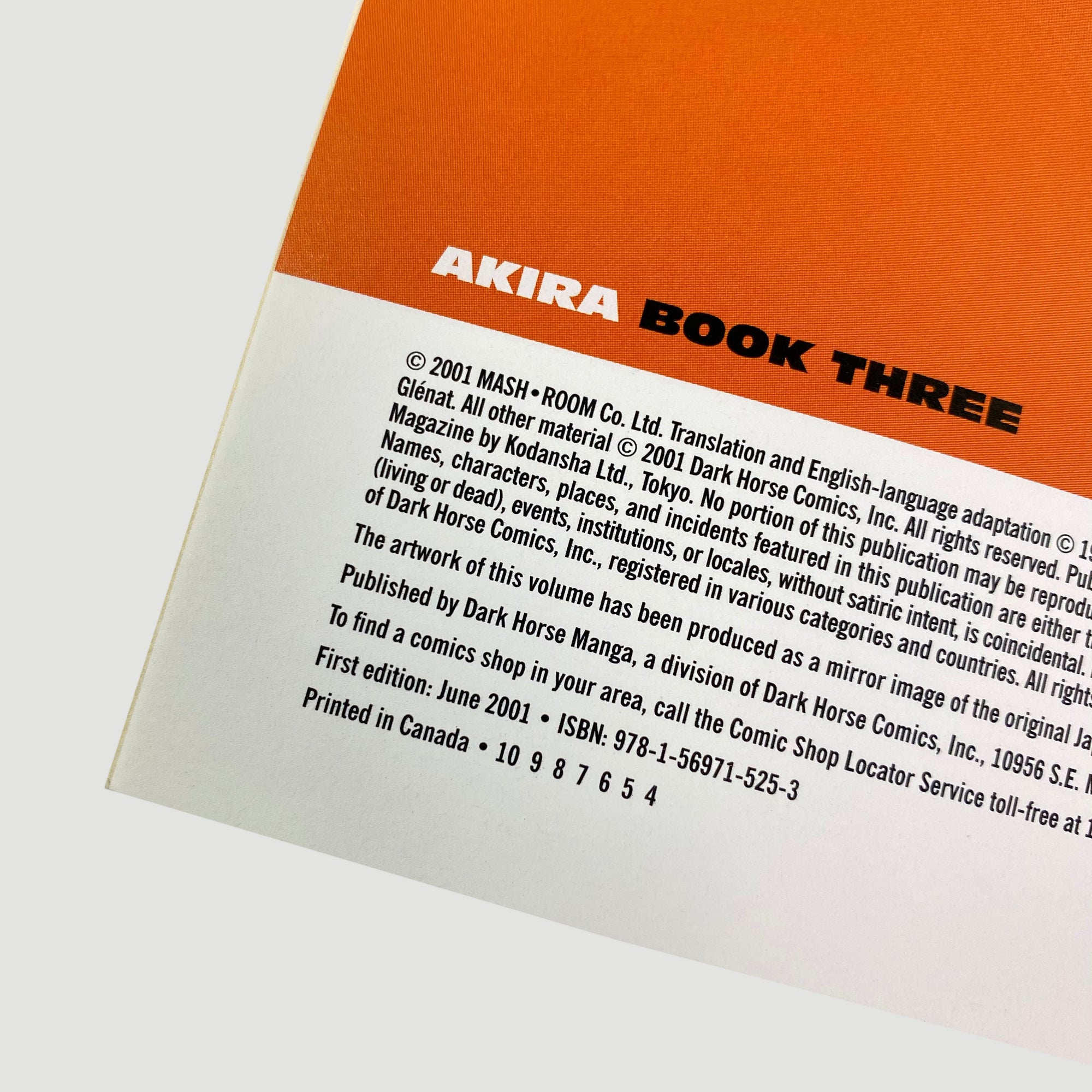 2001 Katsuhiro Otomo 'Akira 3' 1st Ed.