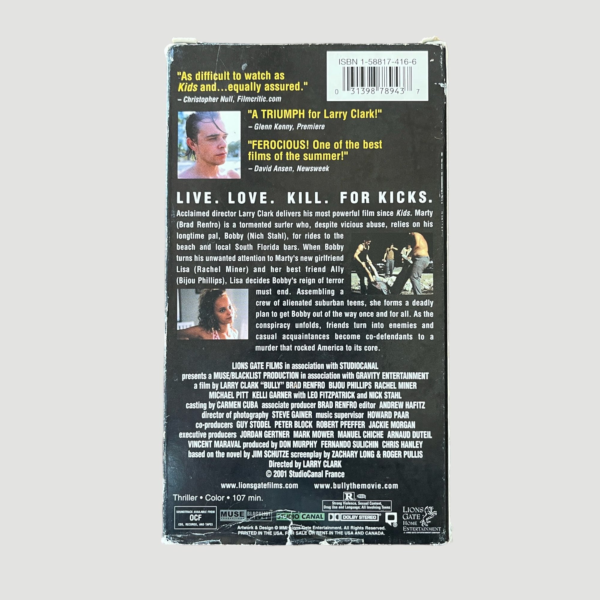 2001 Larry Clark Bully VHS