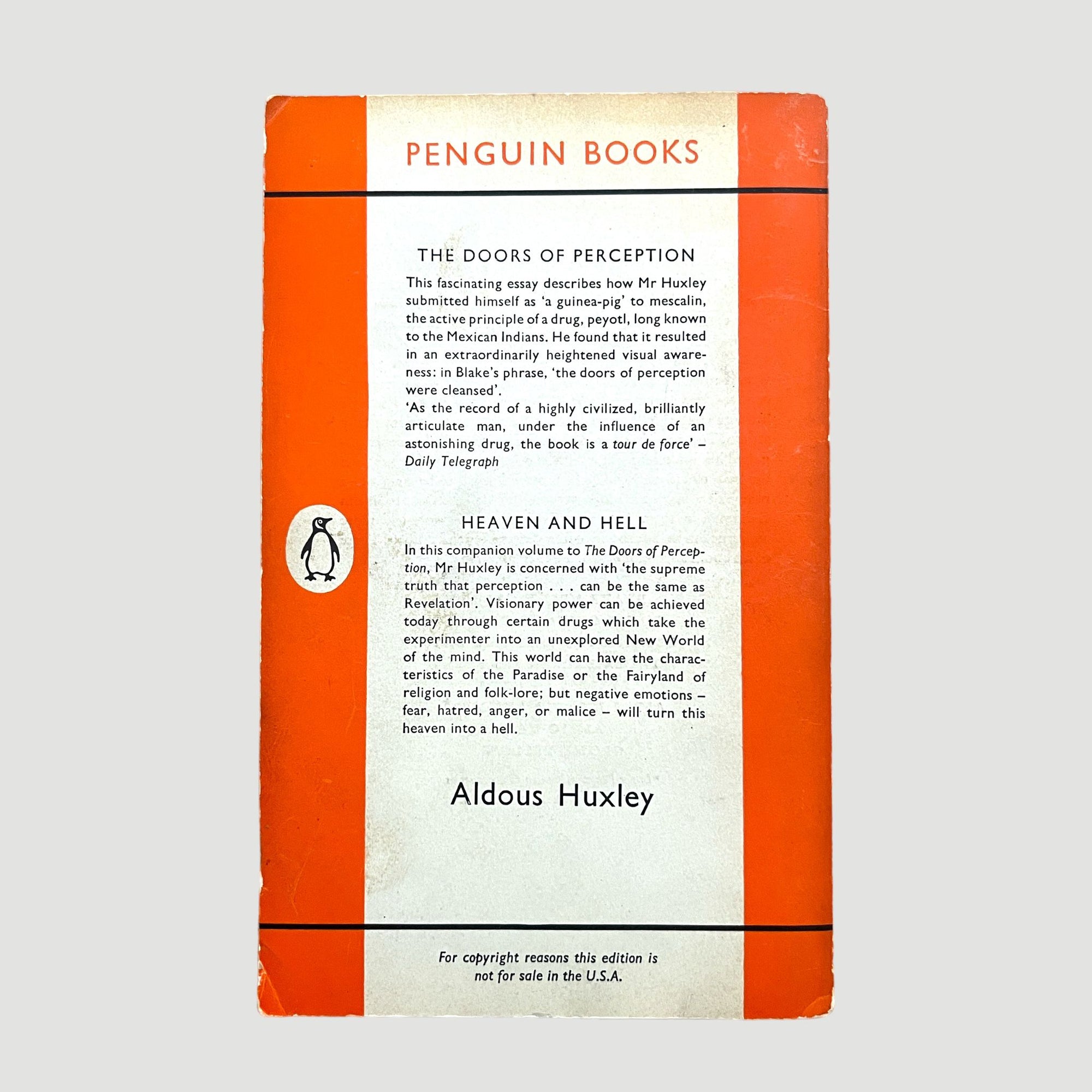 1961 Aldous Huxley The Doors of Perception Penguin