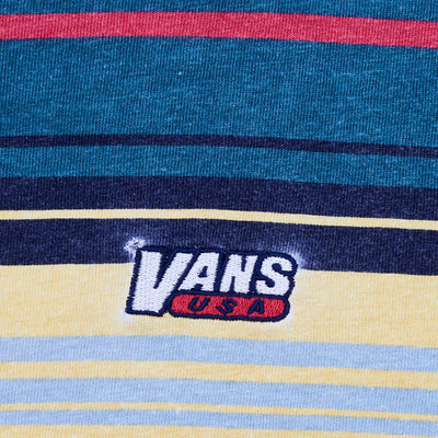 90's Vans Striped Embroidered T-shirt