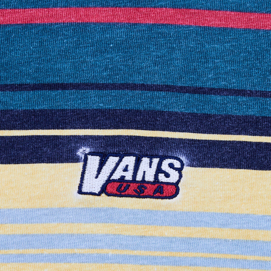 90's Vans Striped Embroidered T-shirt
