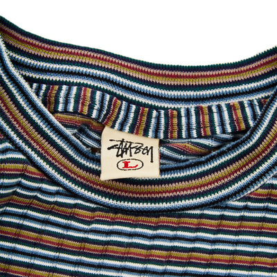 90's Stüssy Striped Pocket Embroidered logo T-shirt