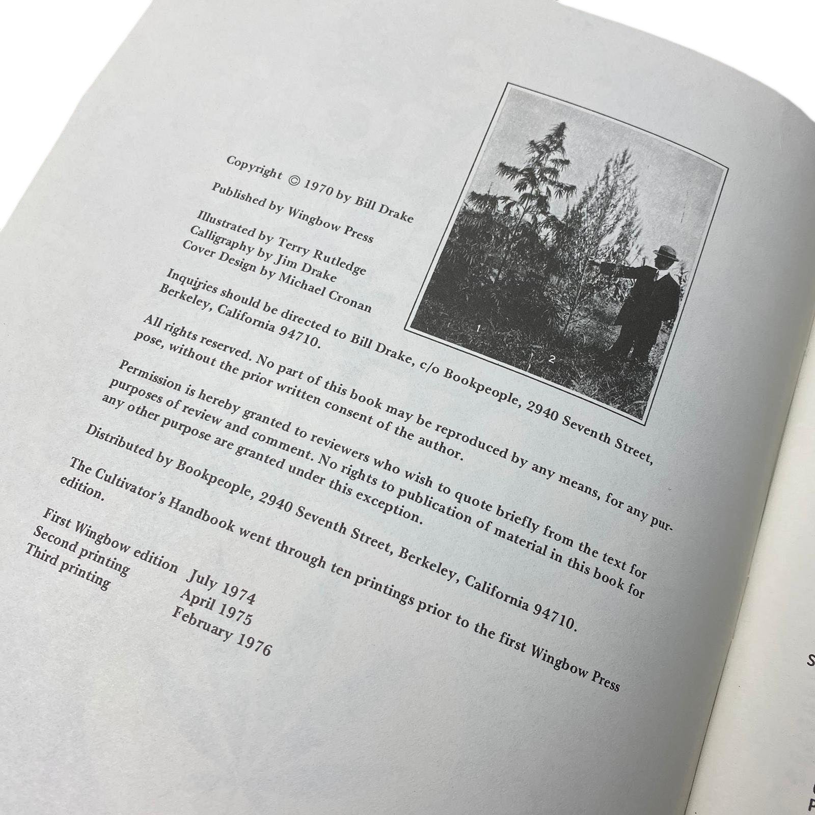 1976 The Cultivator's Handbook of Marijuana by Bill Drake
